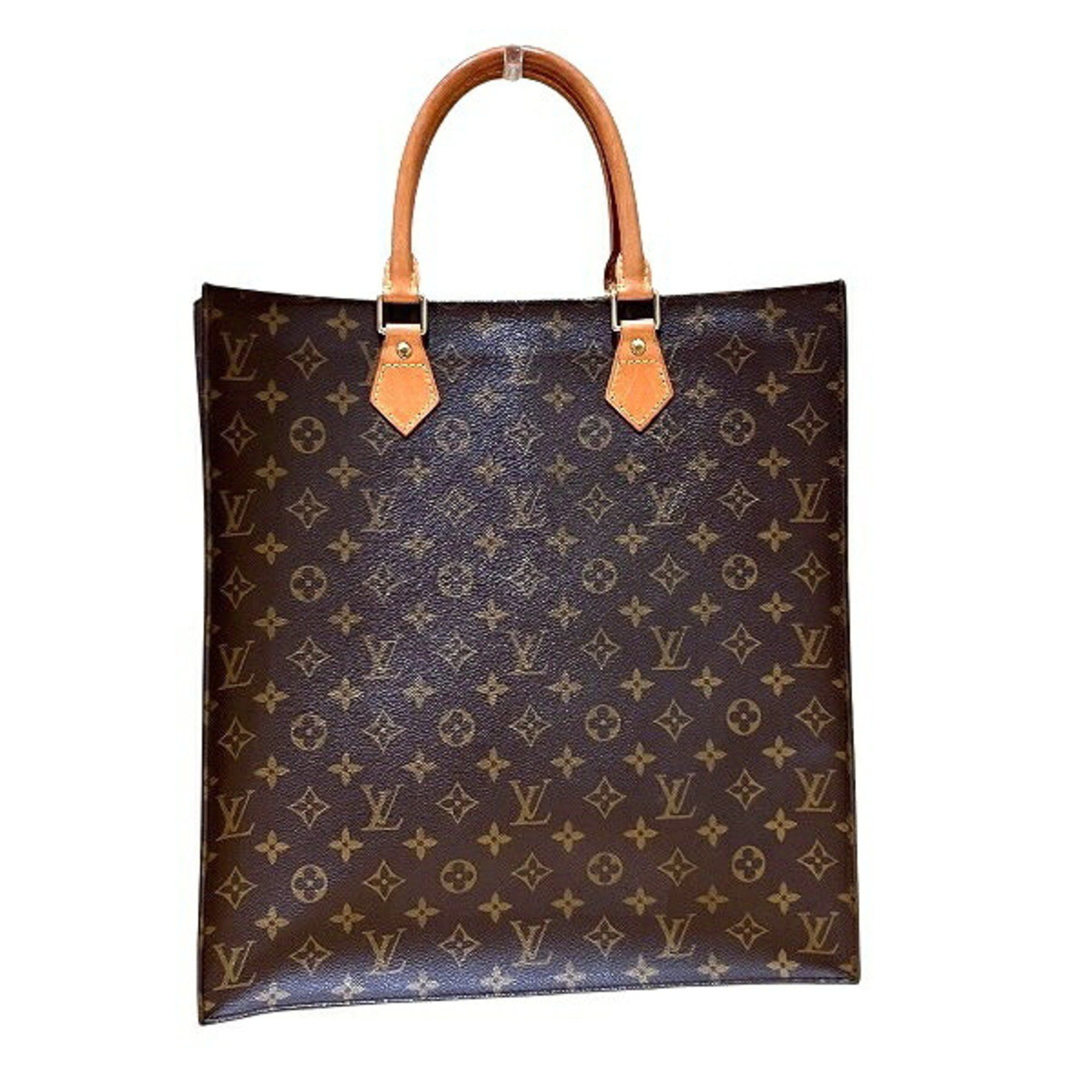 Louis Vuitton Monogram Sac Plat M51140 Bag Tote Women's in Brown