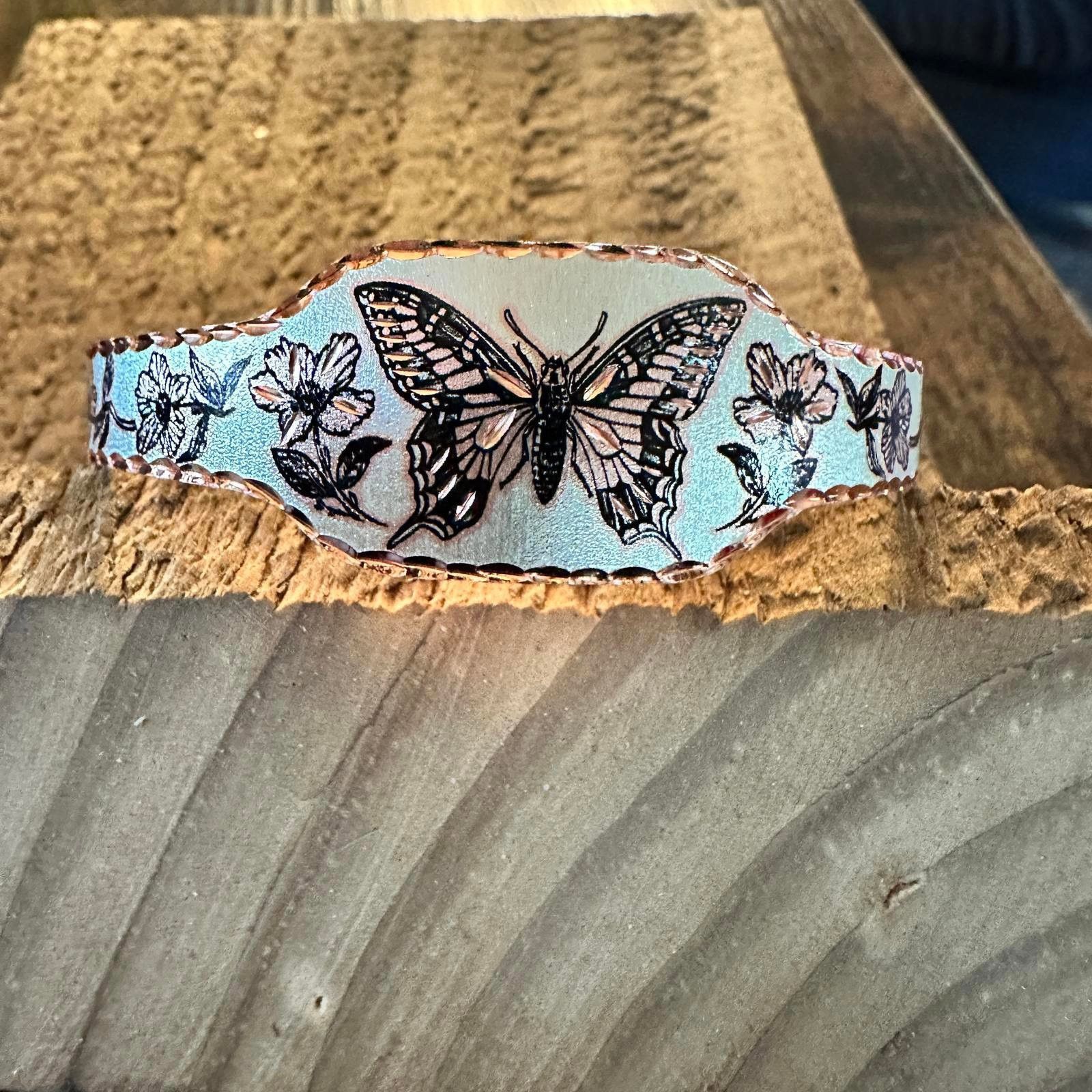 Other Boho Copper Diamond Cut Elegant Butterfly Cuff Bracelet ,Gif Size ONE SIZE - 2 Thumbnail