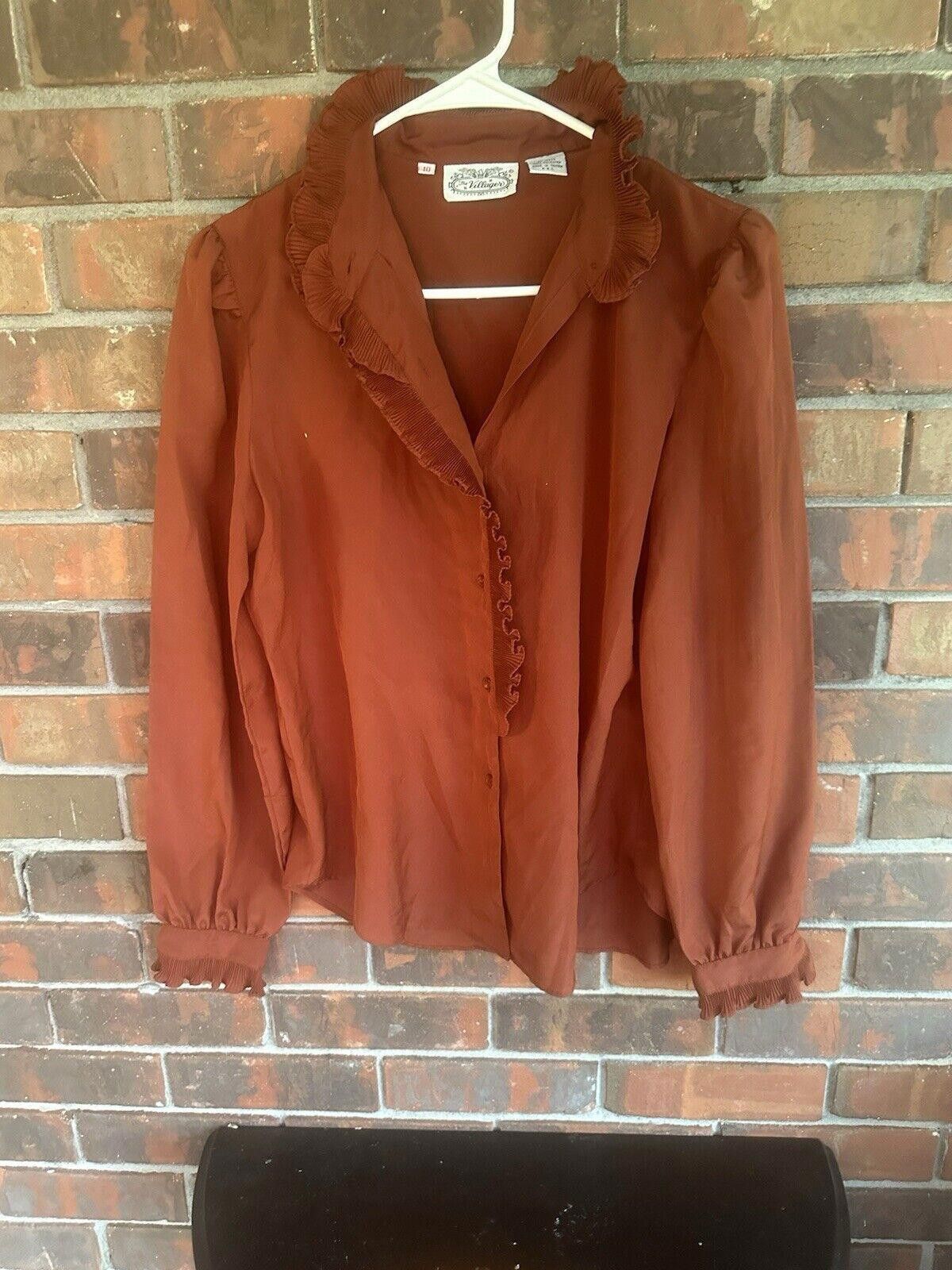 Designer vintage shirt size 10 womens career blouses 70s Villager Size L / US 10 / IT 46 - 3 Thumbnail