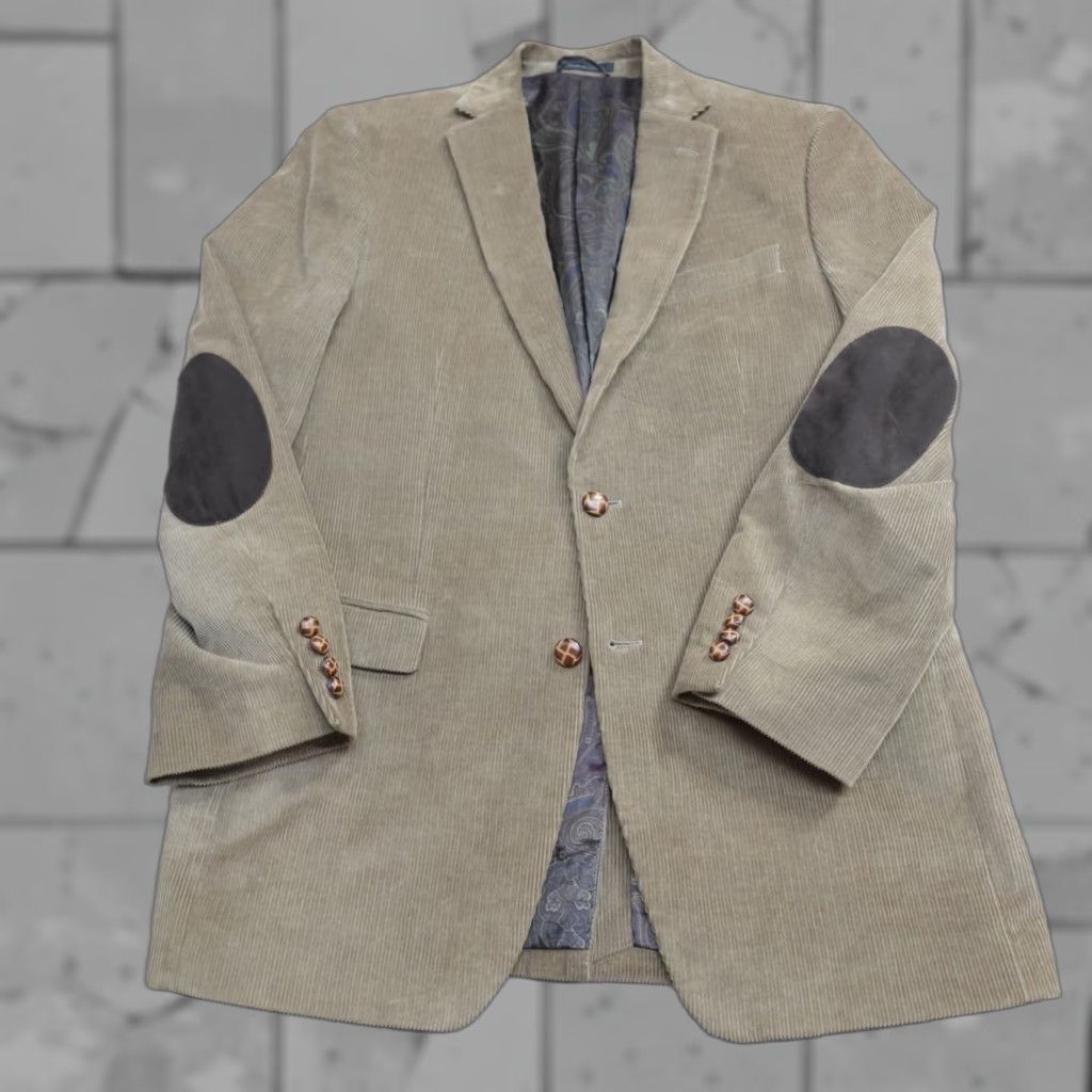 Ralph Lauren Lauren Ralph Lauren Sport Coat Beige Corduroy Notch Lapels Elbow Patches 40L Vintage No Size US XXS / EU 40 - 1 Thumbnail