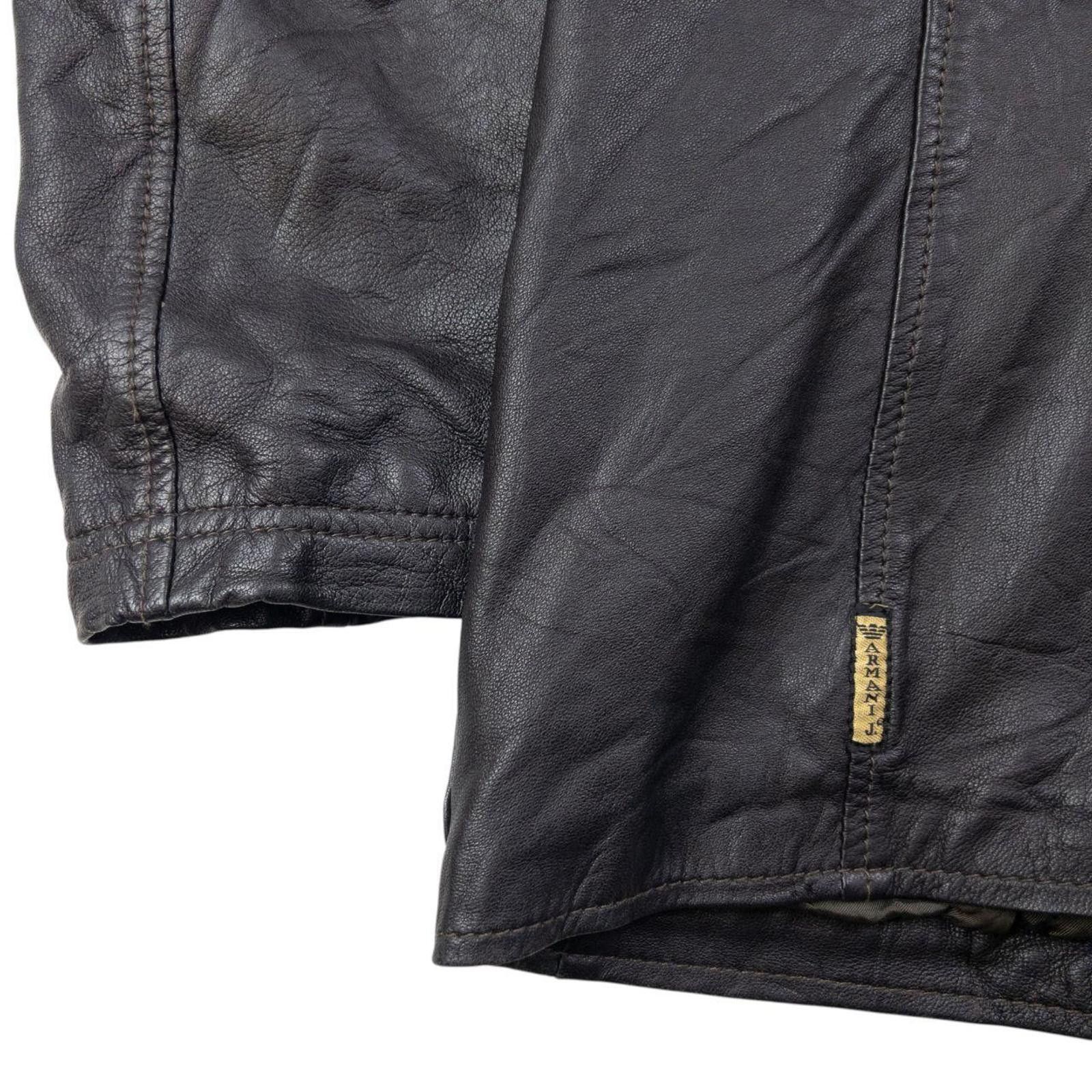 Other Vintage Armani Jeans Zip Up Leather Jacket Size M Size US M / EU 48-50 / 2 - 5 Thumbnail