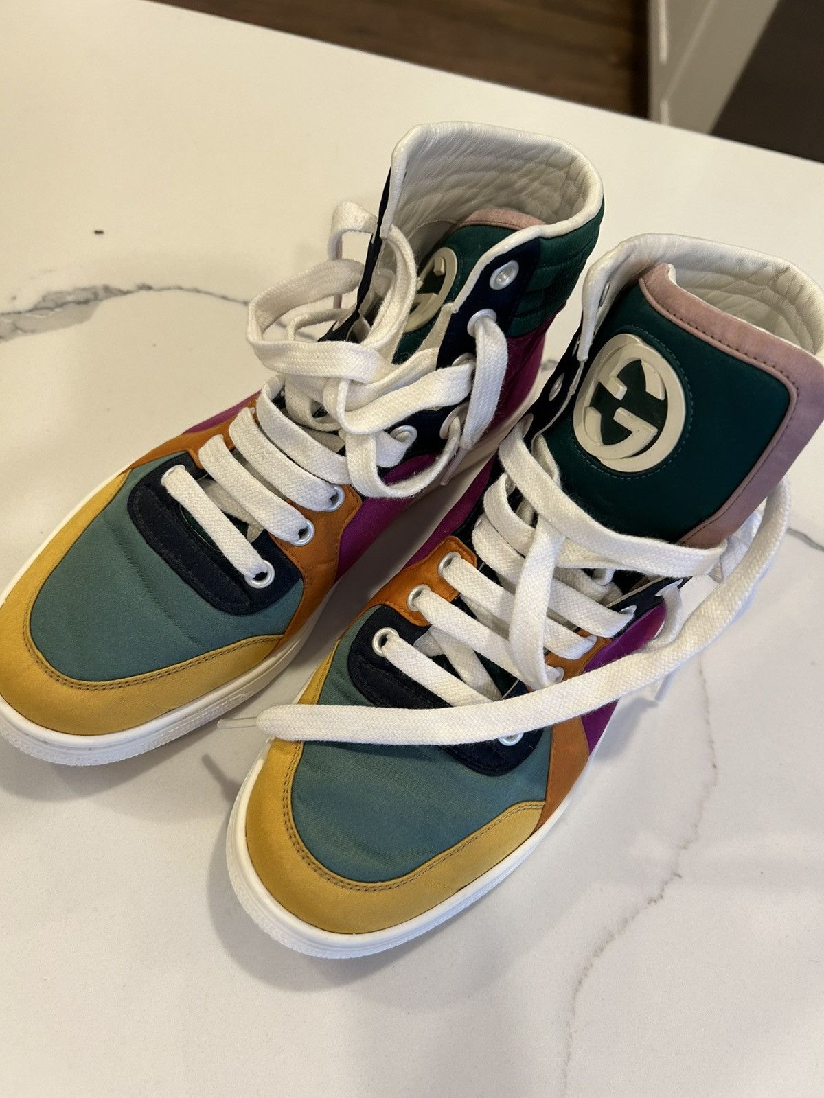 Gucci gucci satin hightops multicolor Size US 5 / EU 37 - 4 Thumbnail
