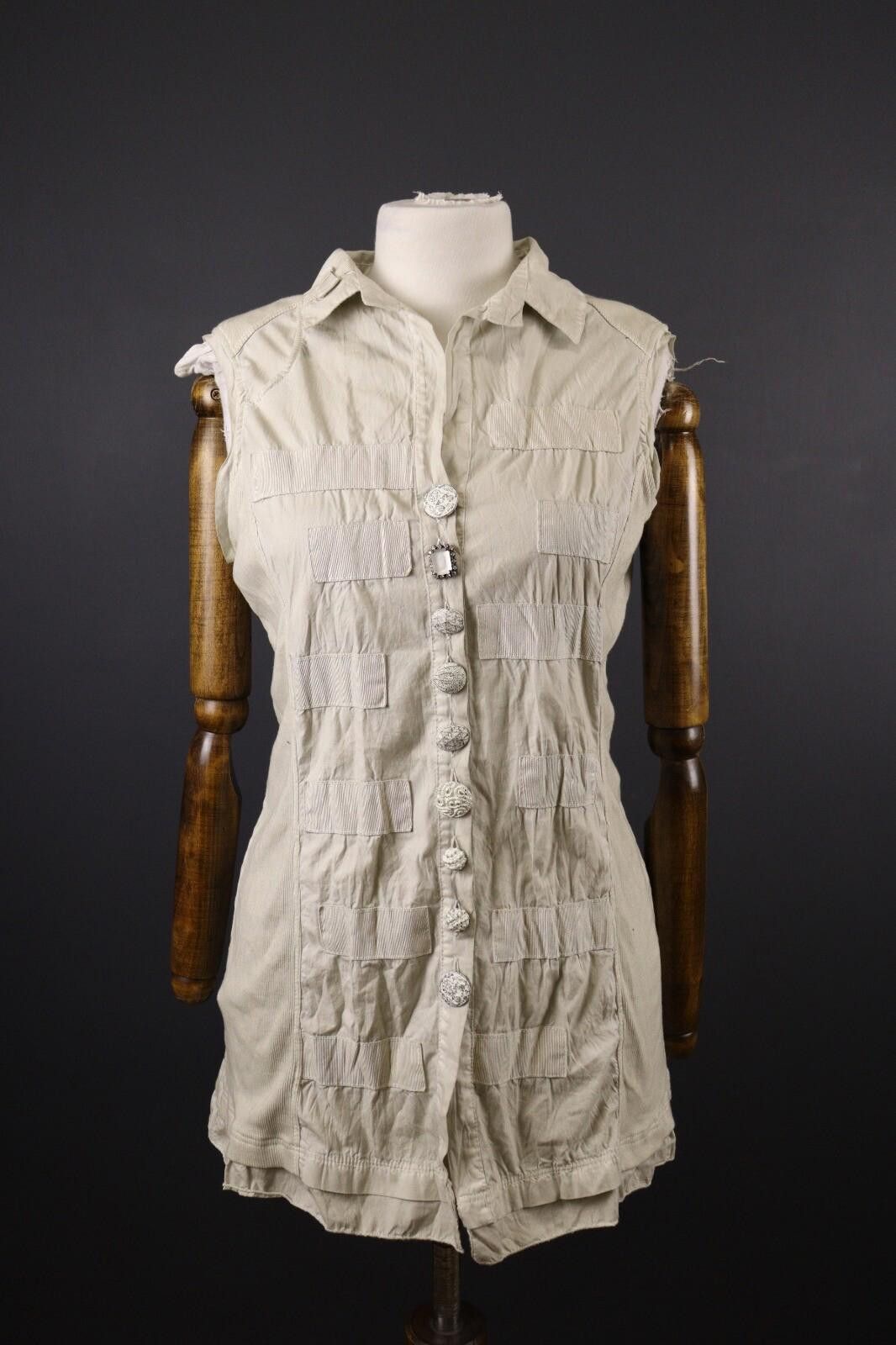 The Unbranded Brand Bottega by Elisa Cavaletti Ivory Lagenlook Tank Top Size L Size L / US 10 / IT 46 - 1 Thumbnail