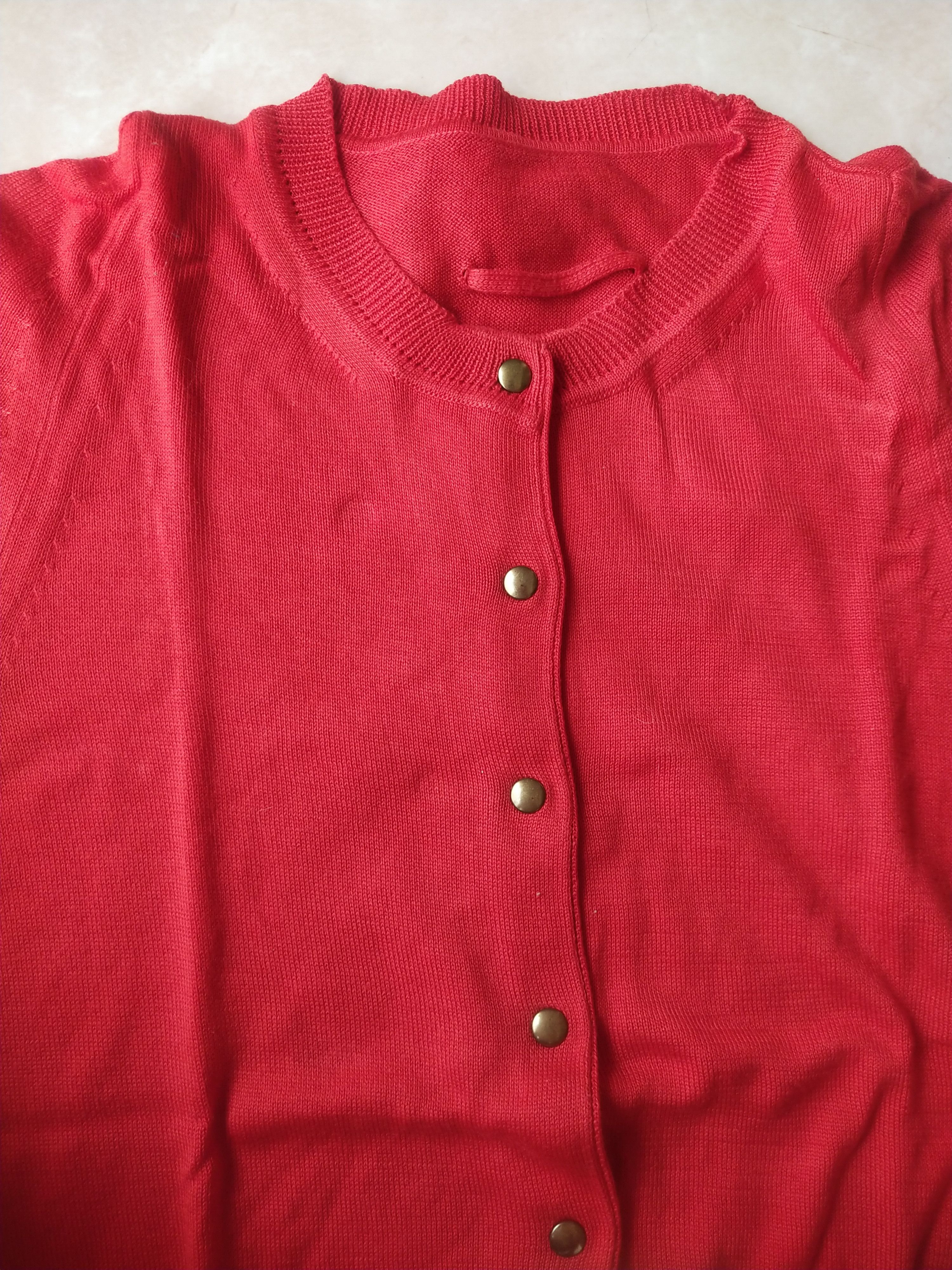 Vintage Yuri Park Milano Artisan Red Short Sleeve Knit Cardigan Size S / US 4 / IT 40 - 2 Thumbnail