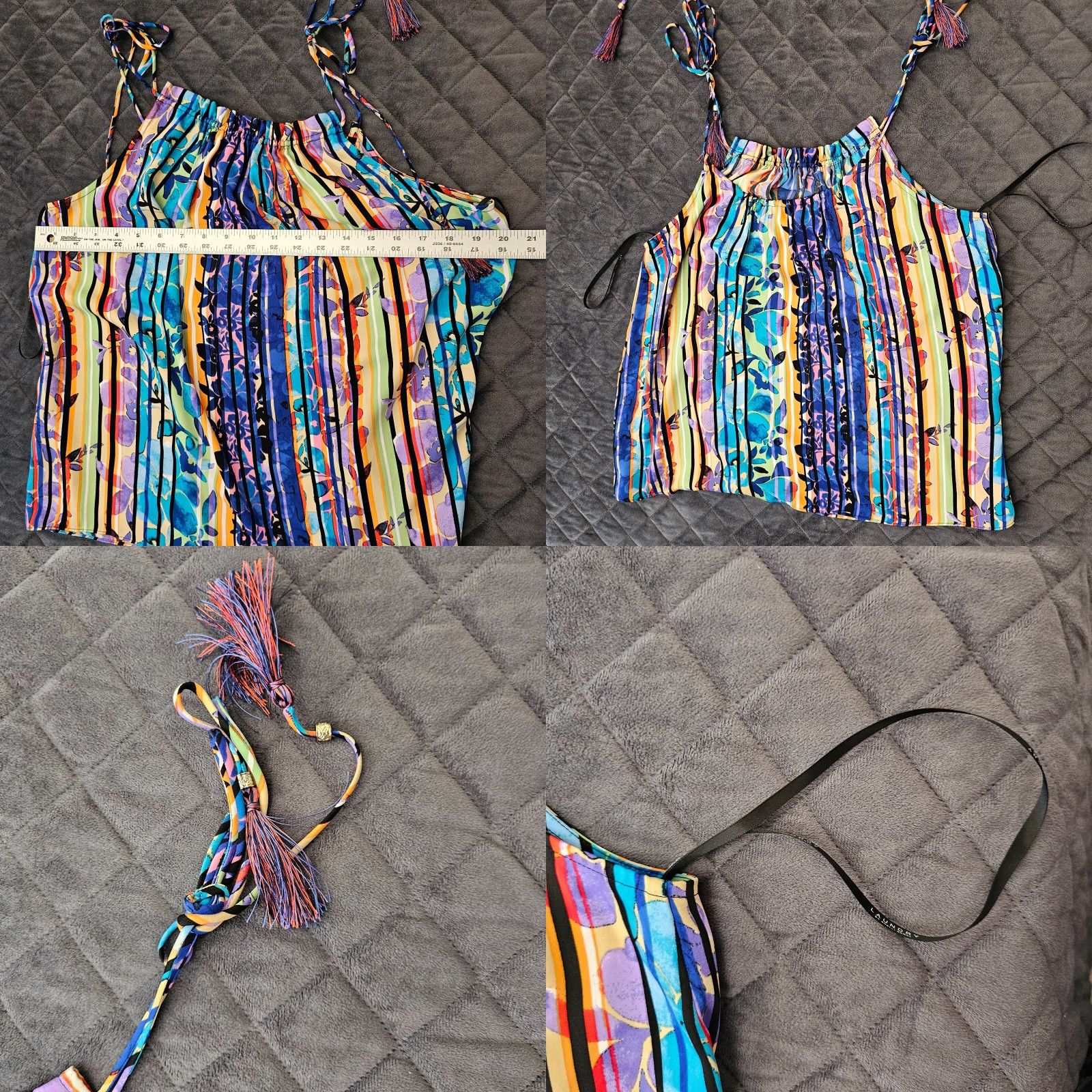 Laundry by Shelli Segal Laundry by Shelli Segal Camisole Tank Shirt Sleeveless Spaghetti Strap Cami Slim Multicolor Floral Woman/S Ladies? Size S / US 4 / IT 40 - 8 Thumbnail