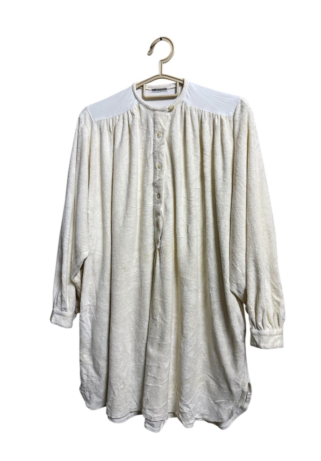 Comme des Garcons Comme des Garcons Cream-colored Shirt Dress Long Sleeves Size L / US 10 / IT 46 - 3 Thumbnail