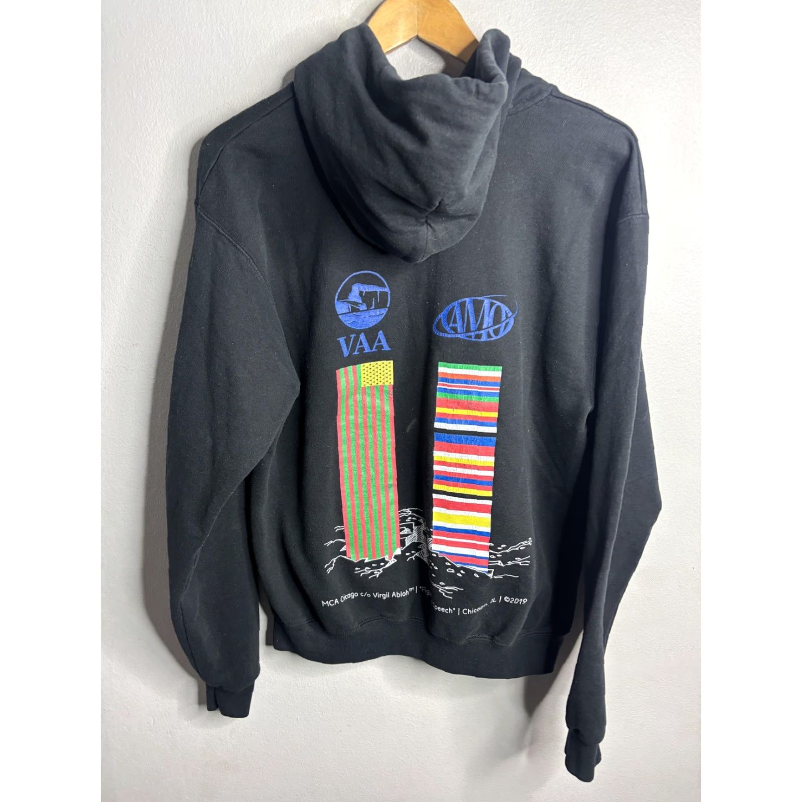 Champion Champion Hoodie Mens M Black MCA Chicago Virgil Abloh Figures Of Speech Hoodie Pullover Graphic Print Embroidered Logo C Patch Mens Size US M / EU 48-50 / 2 - 5 Thumbnail