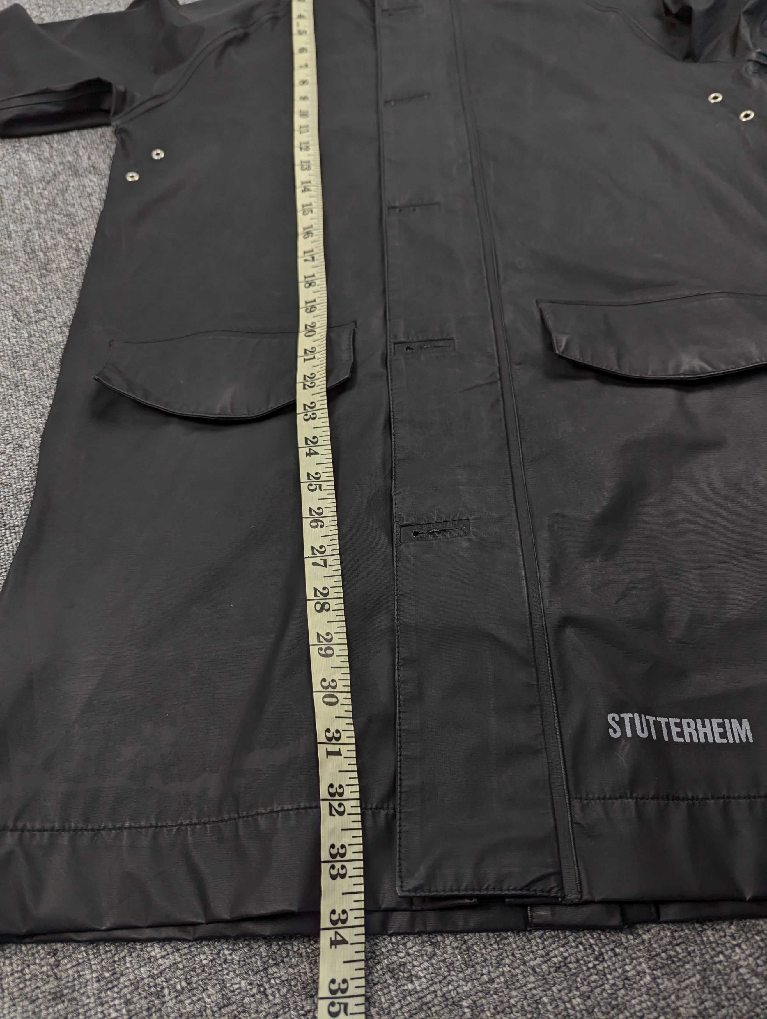 Stutterheim Men's Black Stutterheim Hoodie Long Raincoat Jacket XXS Size US XXS / EU 40 - 22 Thumbnail