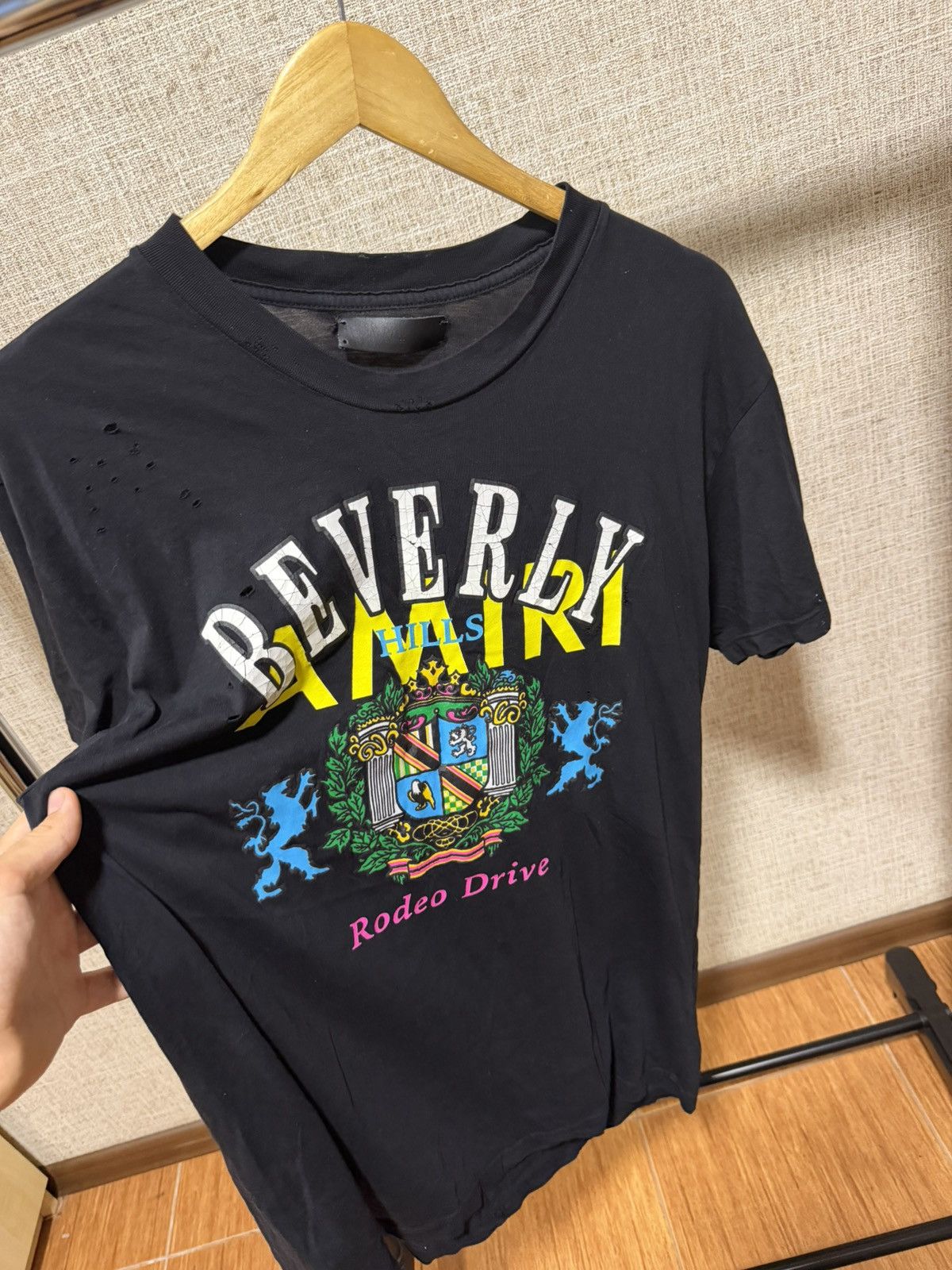 Amiri AMIRI BEVERLY HILLS BLACK DISTRESSED T-SHIRT Size US XS / EU 42 / 0 - 2 Thumbnail