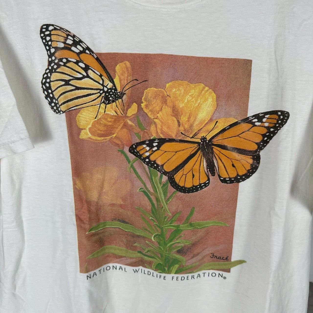 Vintage 90s Monarch Butterflies National Wildlife Federation Art Tee Size US L / EU 52-54 / 3 - 8 Thumbnail