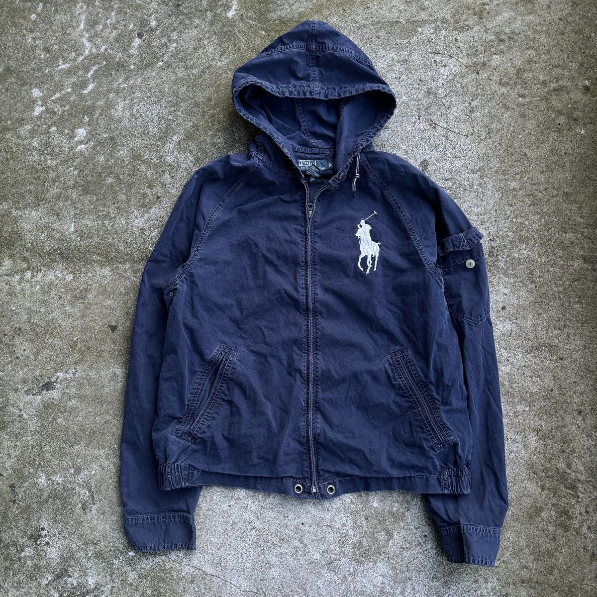Polo Ralph Lauren Streetwear Vintage VINTAGE POLO RALPH LAUREN NAVY BLUE LIGHT ZIP UP JACKET Grailed