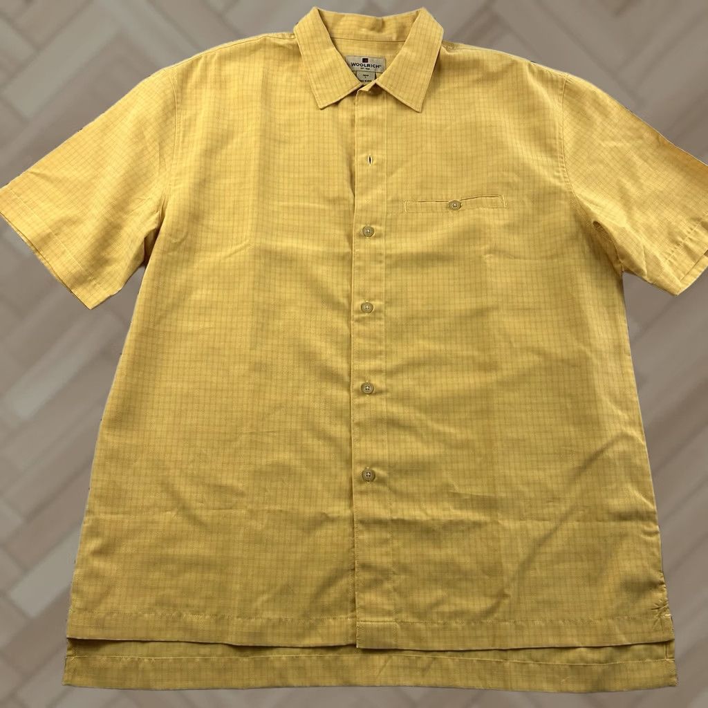 Vintage Woolrich Short Sleeve Plaid Modal Poly Button Front Shirt Men's L Yellow Size US L / EU 52-54 / 3 - 1 Thumbnail