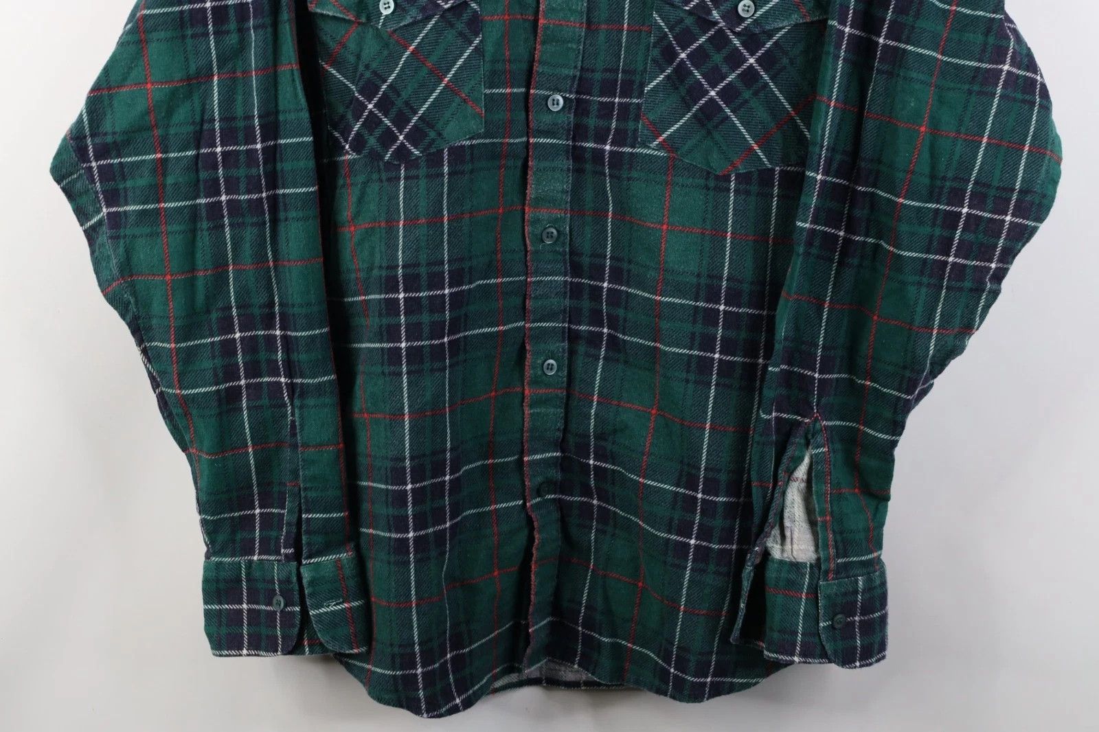 Vintage Vintage 90s Streetwear Flannel Collared Button Shirt Plaid Size US XXL / EU 58 / 5 - 2 Thumbnail
