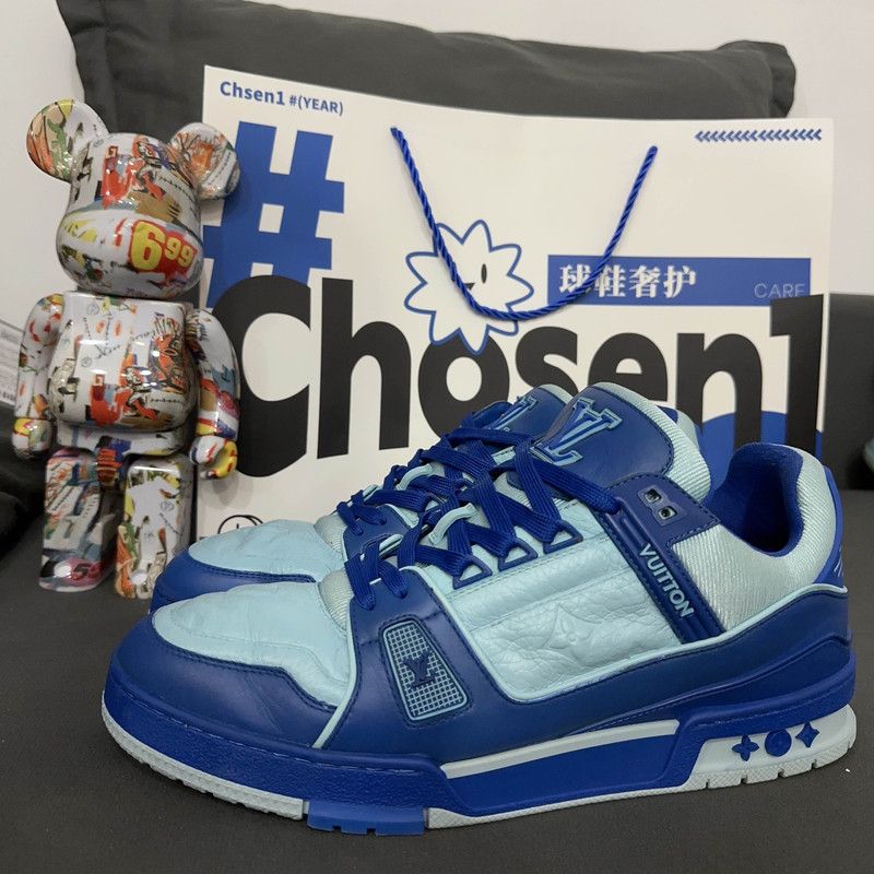 Louis Vuitton Louis Vuitton Trainer Casual Fashion Sneakers Blue 0089 Size US 9.5 / EU 42-43 - 1 Thumbnail