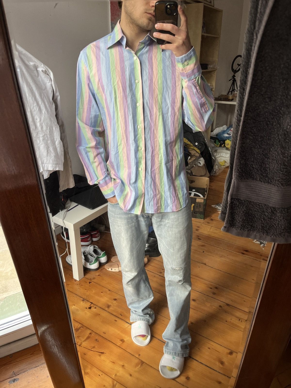 Sonia Rykiel Crazy multicolor Sonia Rykiel Homme shirt Size US M / EU 48-50 / 2 - 2 Thumbnail