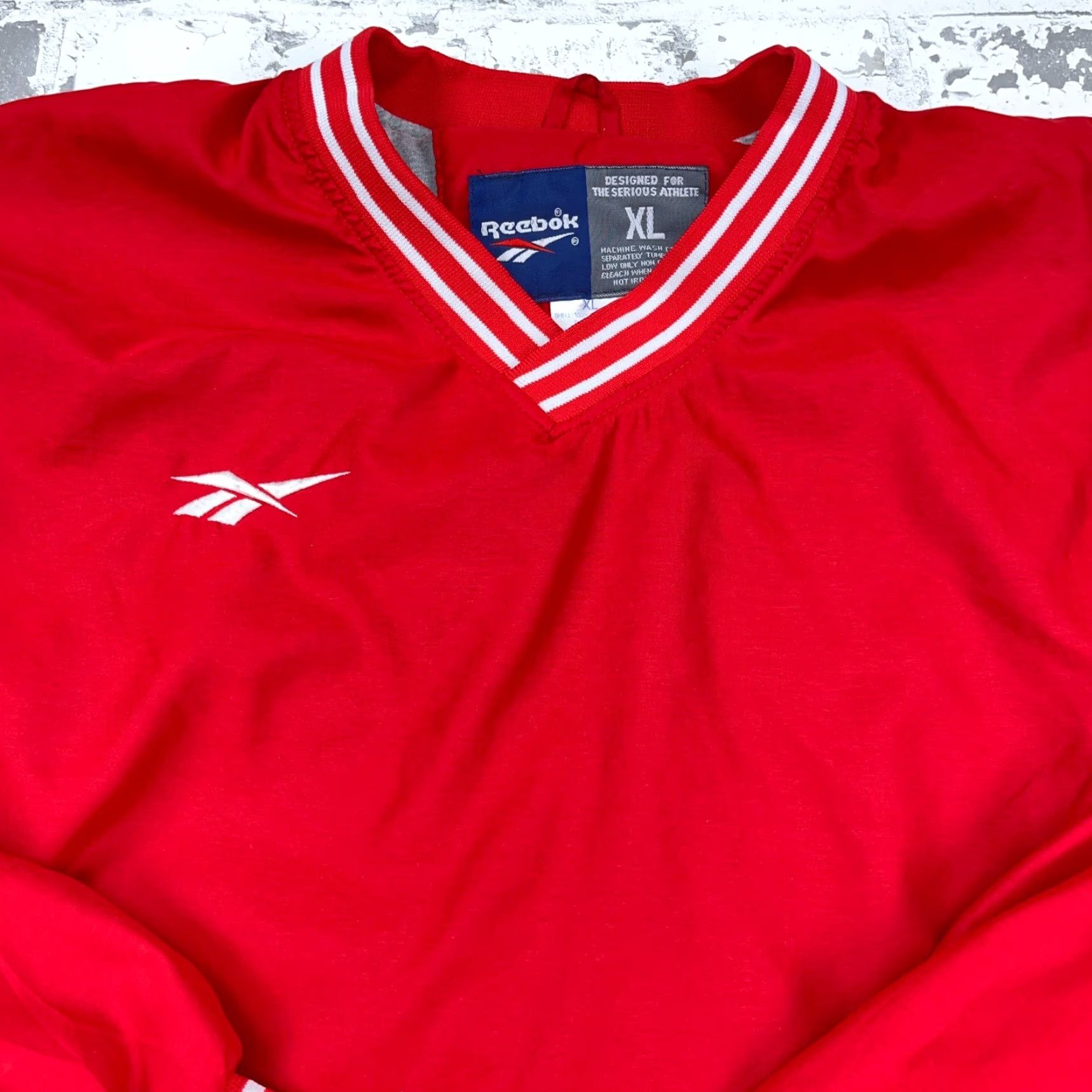 Reebok VINTAGE Reebok Jacket Men XL Red White Pullover Windbreaker Lined Warm Up Track Size US XL / EU 56 / 4 - 2 Thumbnail