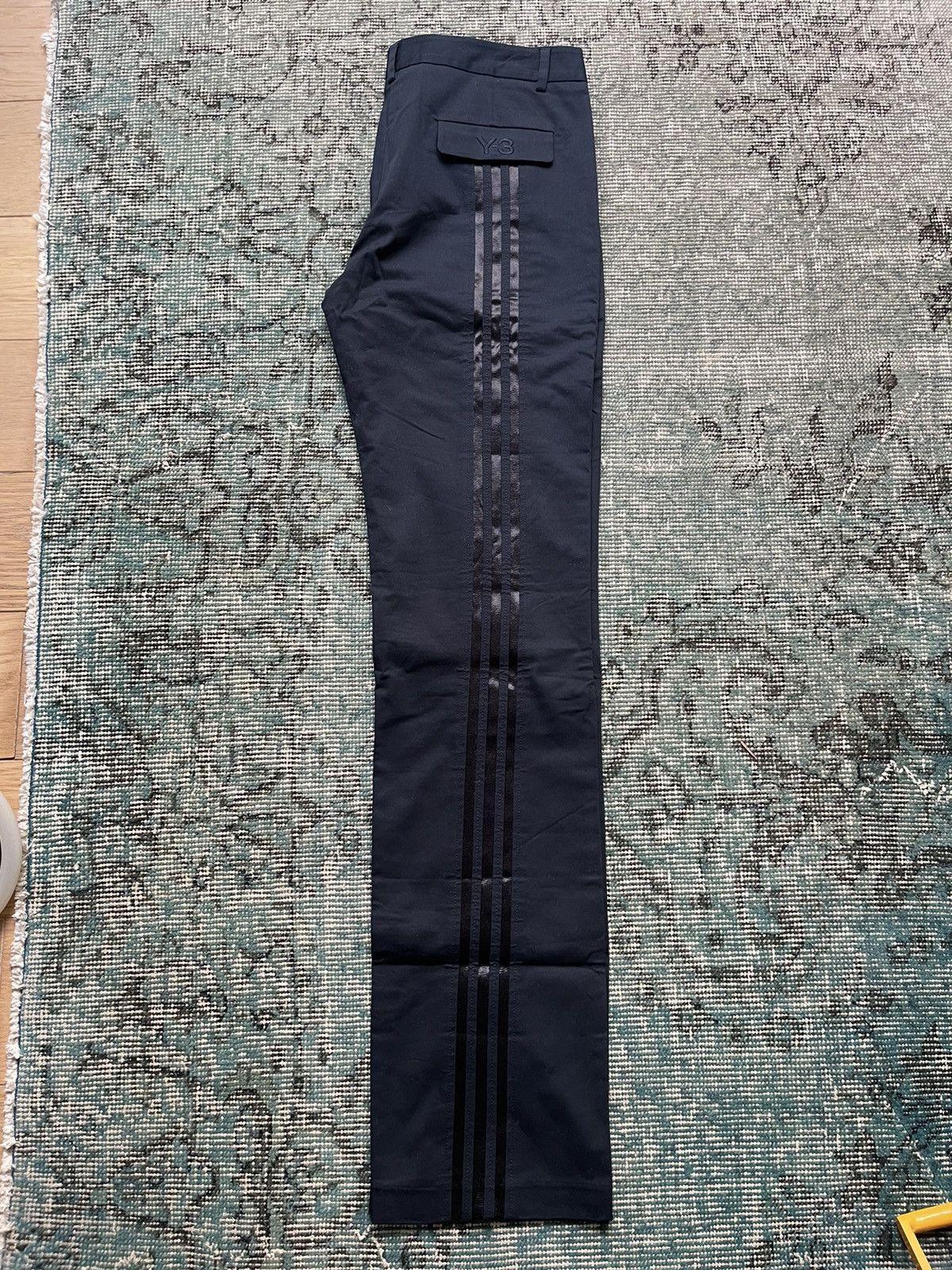Y-3 Adidas Y-3 Navy Trouser With Three Stripes On The Back Size US 33 - 3 Thumbnail