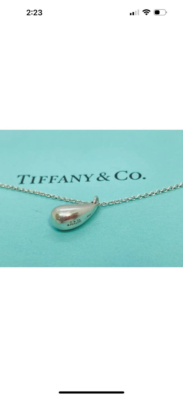 Tiffany & Co. Tiffany & Co Silver Teardrop Necklace Sterling 925 Size ONE SIZE - 1 Thumbnail