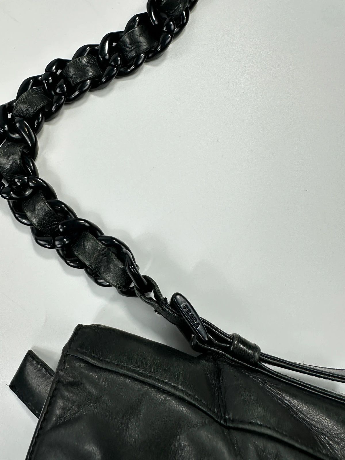 Prada Prada Milano SS99 Black Leather Chains Straps ShoulderBag Size ONE SIZE - 10 Thumbnail