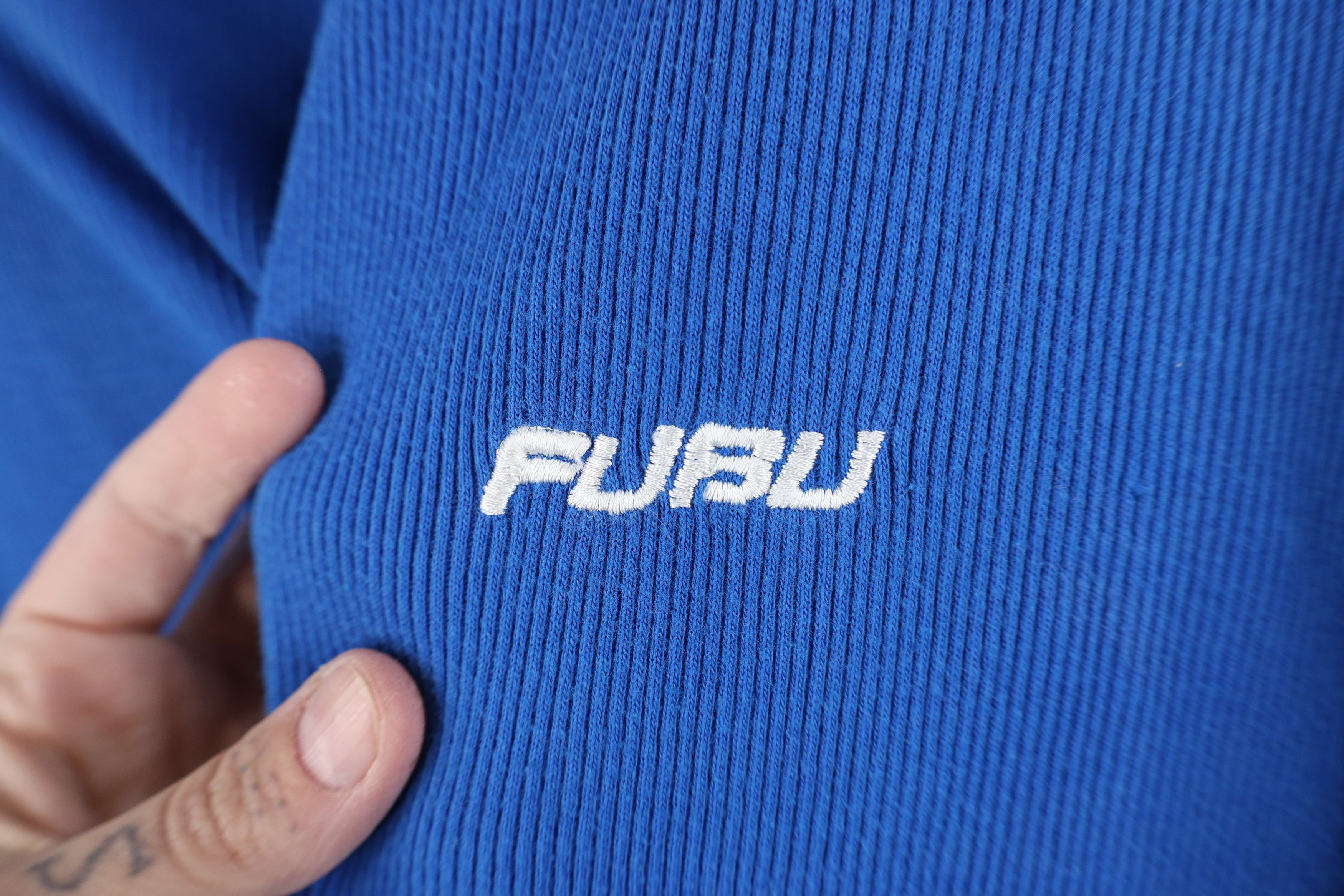 Fubu Vintage 90s Y2K FUBU Ribbed Knit Short Sleeve T-Shirt Blue Size US XXL / EU 58 / 5 - 5 Thumbnail