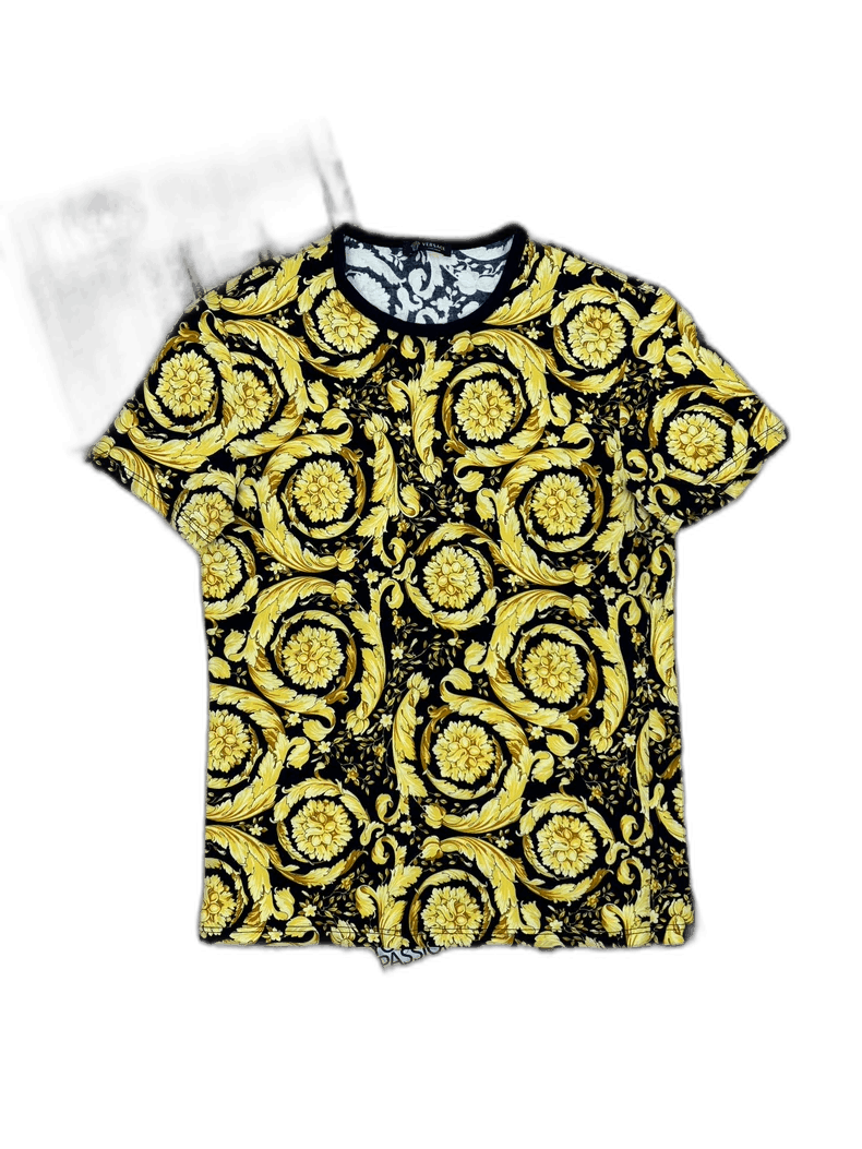 Versace Floral Pattern Short Sleeve T-Shirt