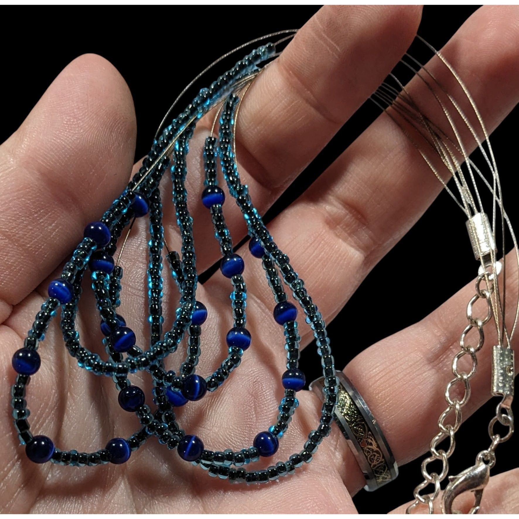 Other Casual Multilayer Blue Glass Beaded Necklace Size ONE SIZE - 6 Thumbnail