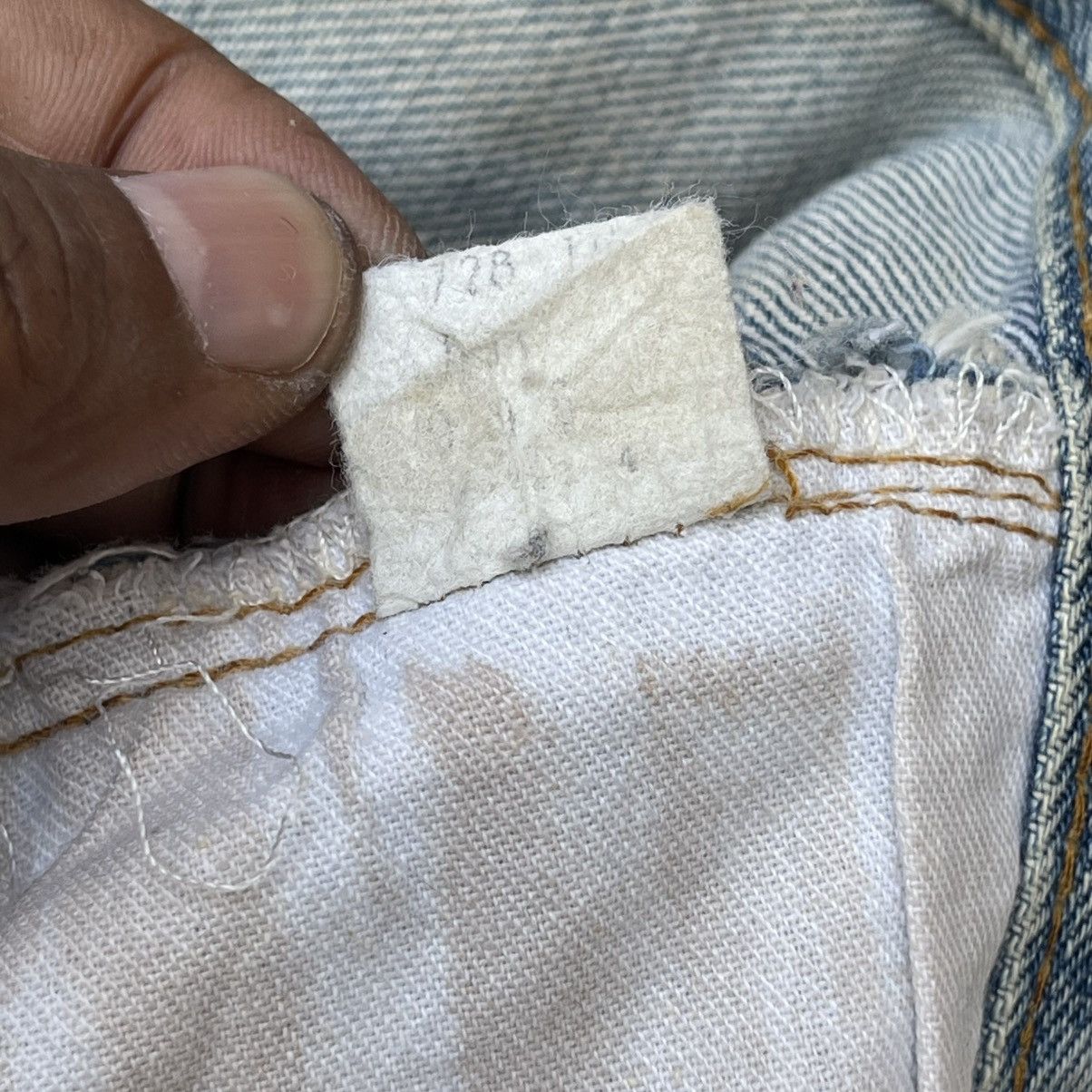 Levi's Thrashed 70s Levi’s 501 REDLINE Selvedge Reworked DenimSkirt Size 29" - 16 Thumbnail