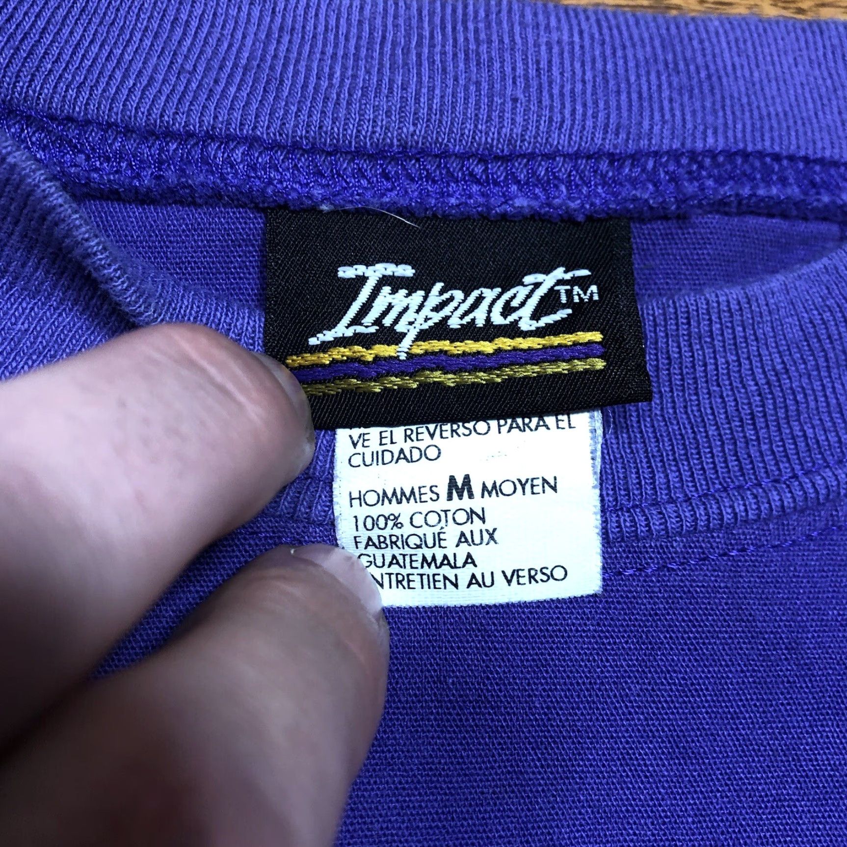 Vintage VINTAGE Impact T-Shirt Mens XL Striped Purple 90s Skate Grunge Shirt Size US XL / EU 56 / 4 - 5 Thumbnail
