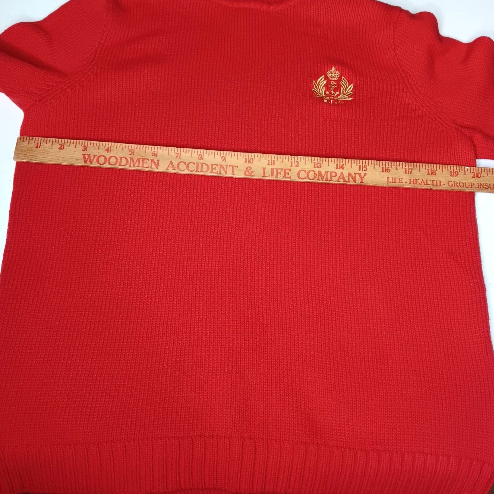 Ralph Lauren Ralph Lauren Jeans Company Sweater XL Turtleneck Red Gold Anchor Crest Nautical Preppy Size XL / US 12-14 / IT 48-50 - 4 Thumbnail