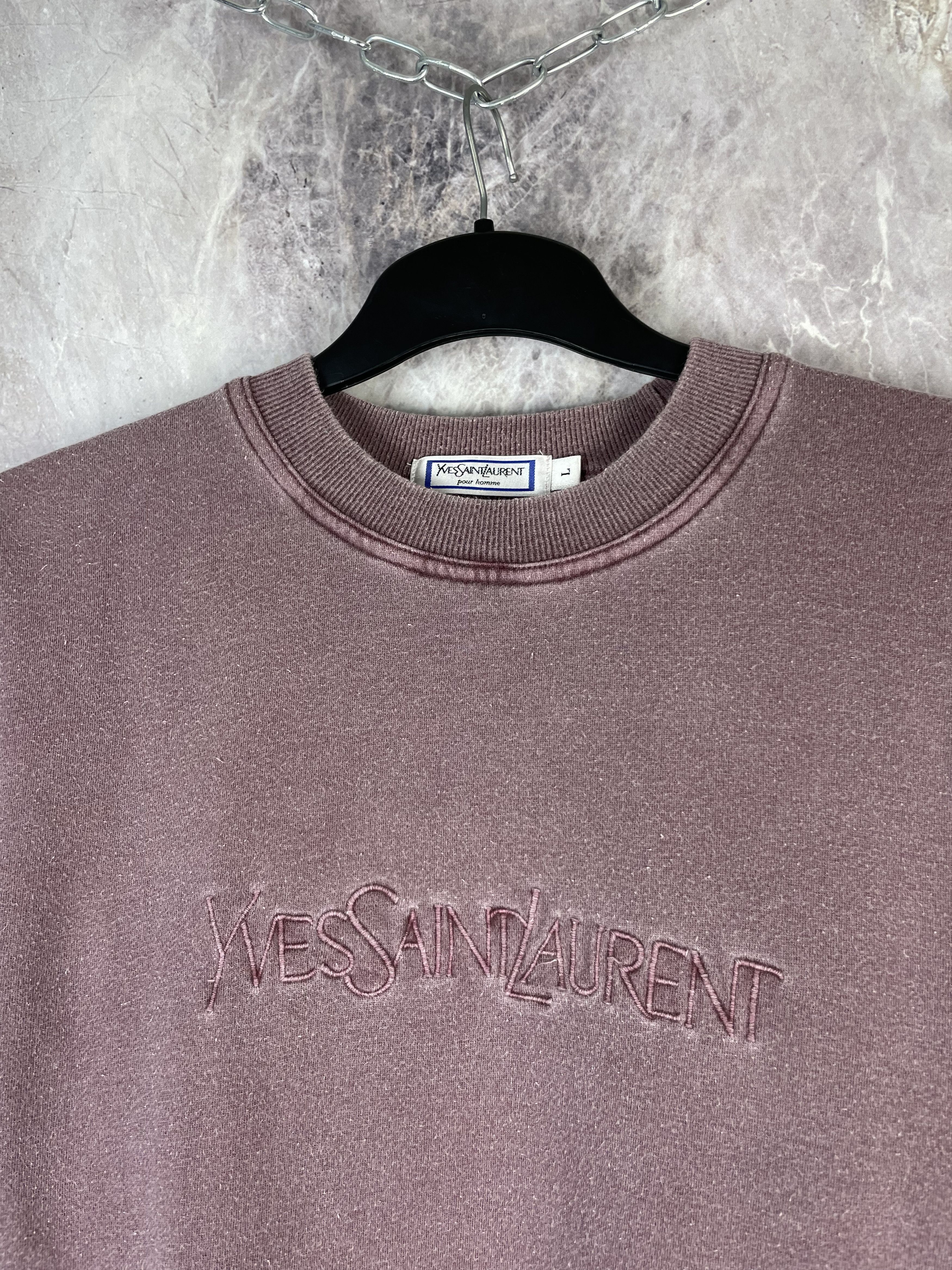 Yves Saint Laurent Vintage Yves Saint Laurent Men’s Sweatshirt Big Logo Size US L / EU 52-54 / 3 - 4 Thumbnail