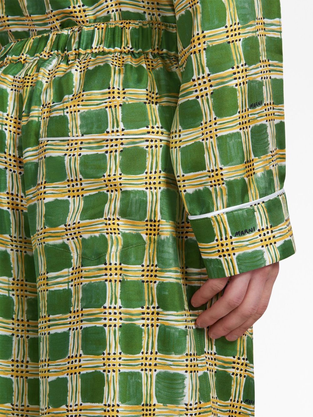 Marni o1w1db10824 Check Fields Silk Wide-leg Pant in Multicolor Size US 30 / EU 46 - 5 Thumbnail