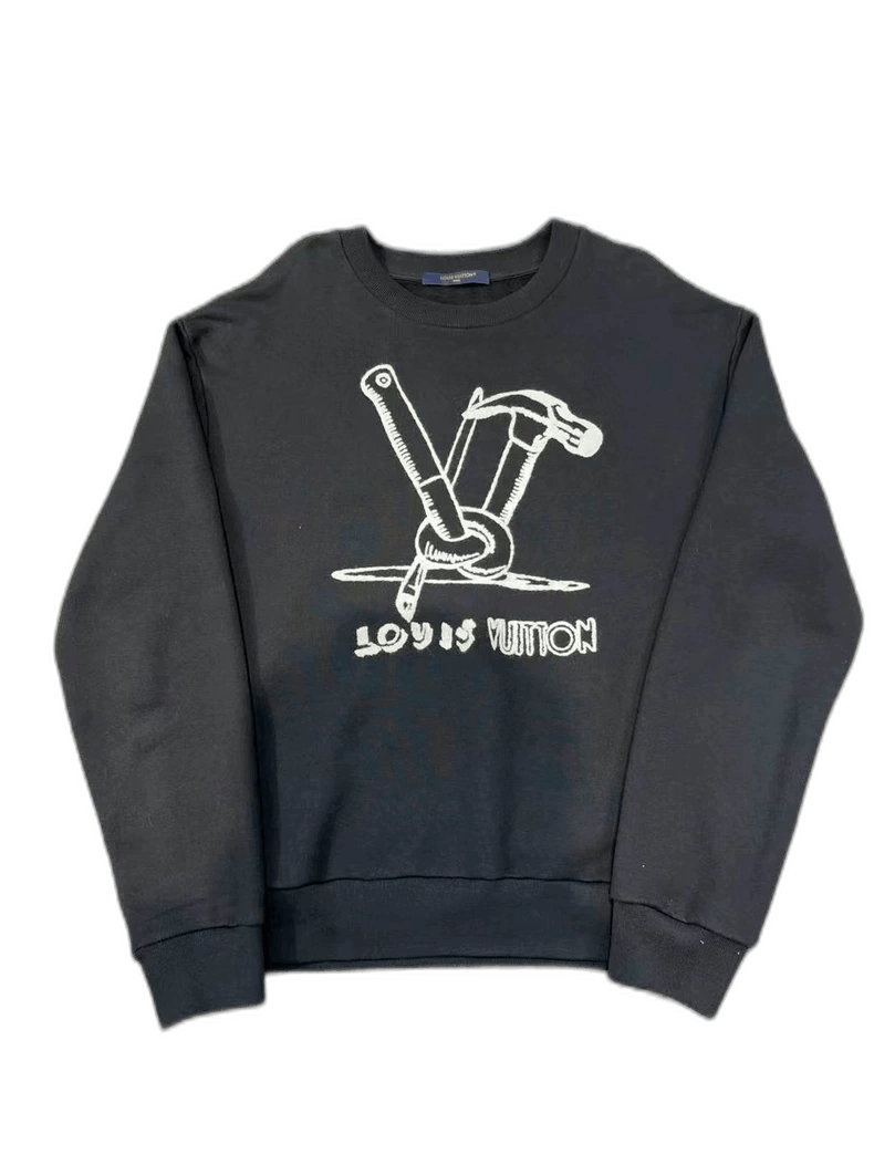 Louis Vuitton Black Tool Embroidered Sweatshirt -2505