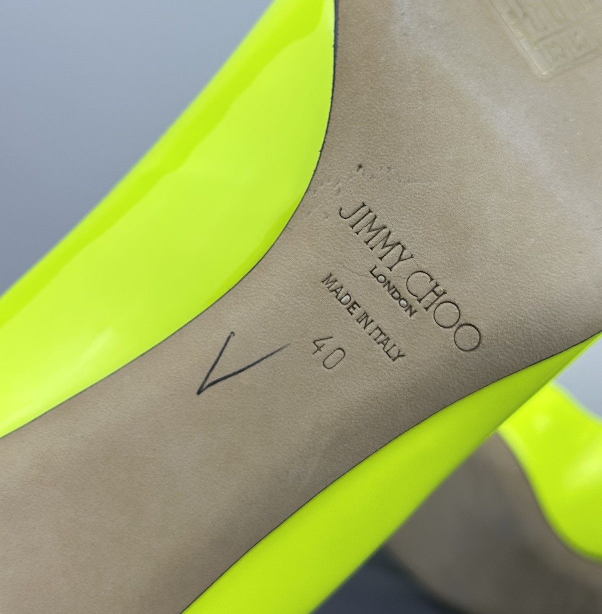 Jimmy Choo Jimmy Choo Yellow Patent Leather Pointed Toe Pumps Heels Size US 10 / IT 40 - 12 Thumbnail