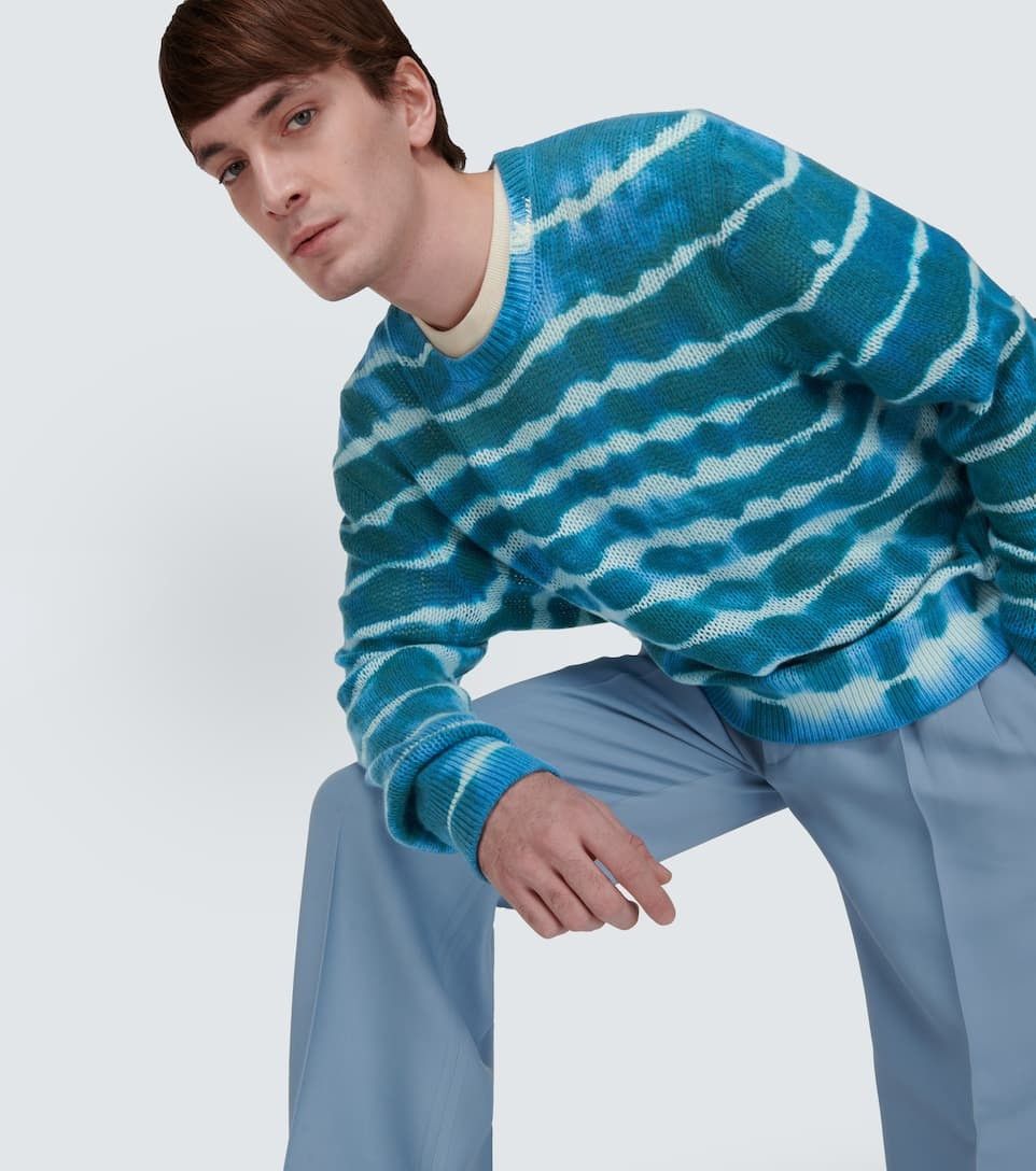 Amiri o1y0525 Crewneck Cashmere Blend Sweater in Multicolor Size US XL / EU 56 / 4 - 3 Thumbnail