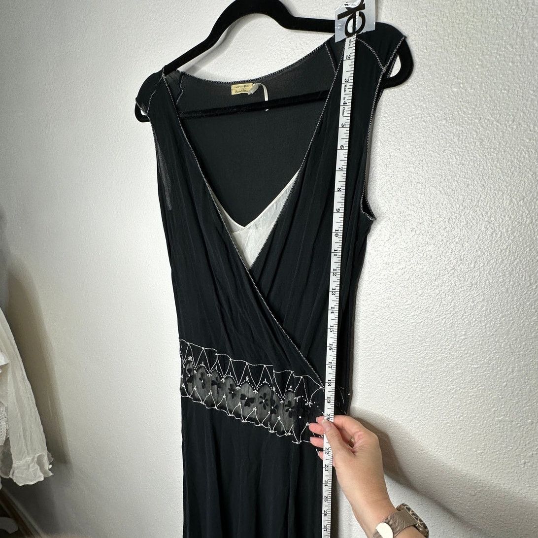 Other Max Studio Special Black Ivory Sheer Silk Embroidered Dress Size S / US 4 / IT 40 - 13 Thumbnail