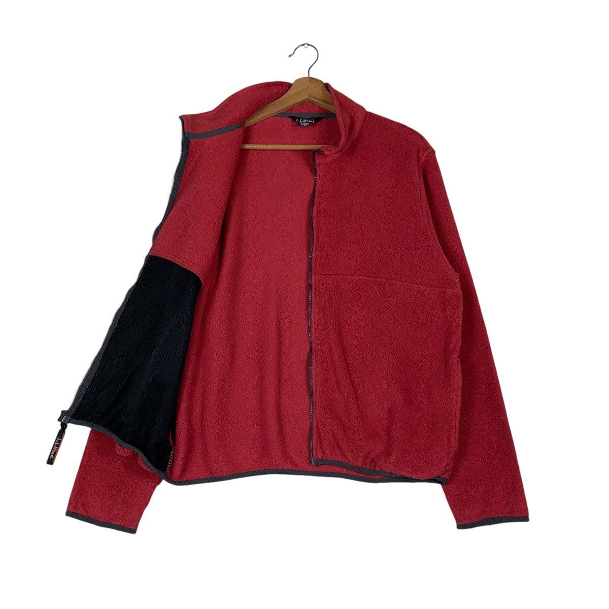 L.L. Bean 90’s L.L. BEAN Zipper Red Fleece Jacket #1358-C61 Size M / US 6-8 / IT 42-44 - 9 Thumbnail