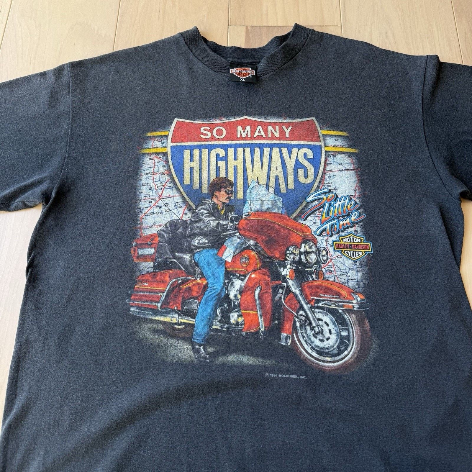 Harley Davidson × Vintage Vintage Harley Davidson Shirt XL Black 90s Biker So Many Size US XL / EU 56 / 4 - 3 Thumbnail