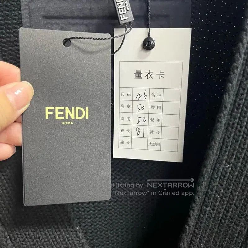 Fendi Fendi Black Cotton Knitted Cardigan for Men . Size US L / EU 52-54 / 3 - 3 Thumbnail