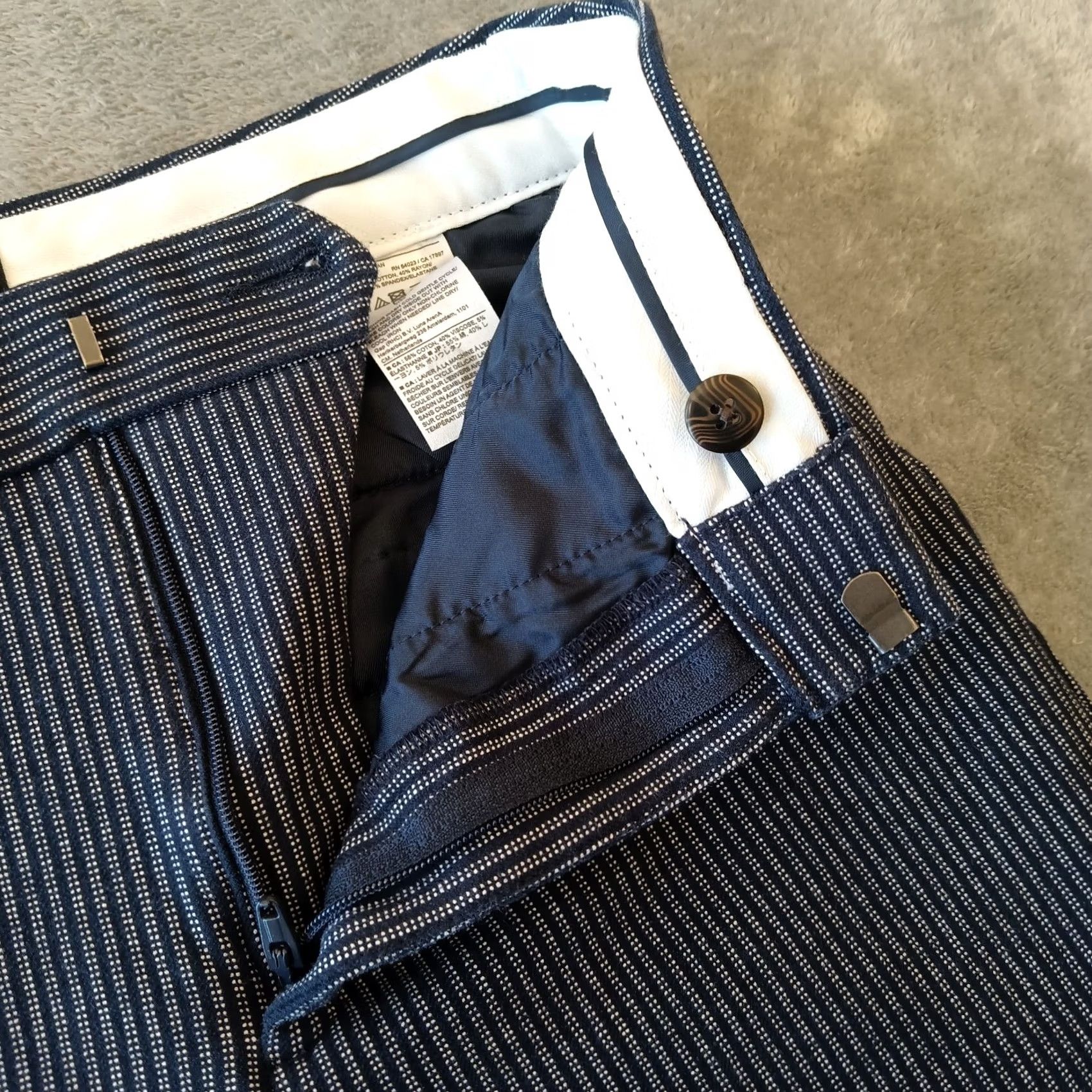 Banana Republic Banana Republic Sloan Ankle Pants Womens 2P Petite Blue Striped Pockets 27x25 Pant Easy Care Cotton Blend Straight Leg 25in Inseam Mens Women Girls Size 26" / US 2 / IT 38 - 5 Thumbnail