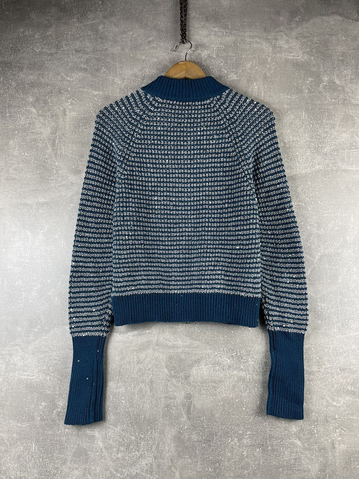 Other Rocco Ragni Cashmere Blue Knit Jacket Size 44 Made in Italy Size M / US 6-8 / IT 42-44 - 6 Thumbnail