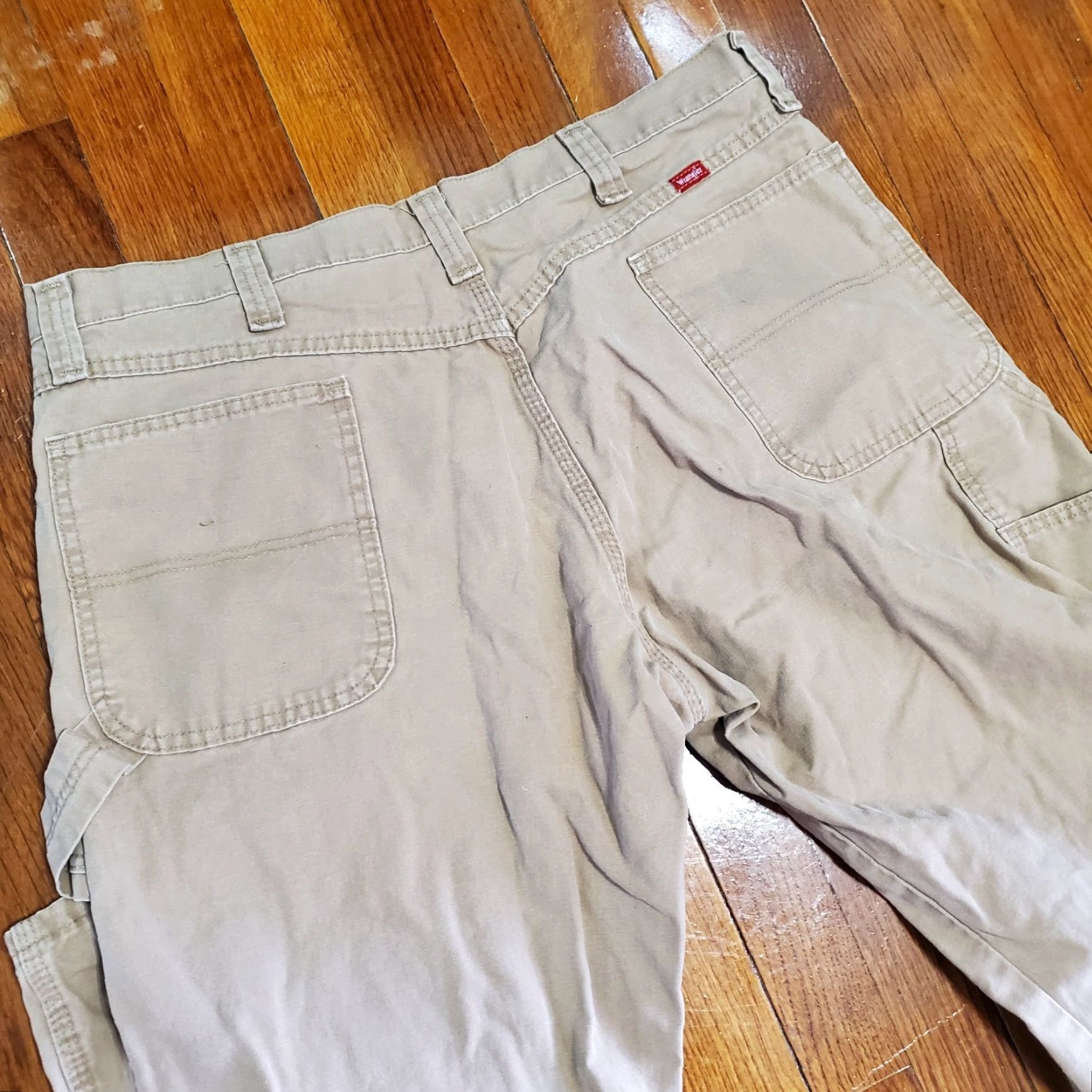 Wrangler VINTAGE Wrangler Carpenter Pants Mens 38x30 Brown Distressed 5-Pocket Utility Workwear Jeans Pants Mens Regular Brown Wrangler Logo Grunge 90s Size US 38 / EU 54 - 3 Thumbnail