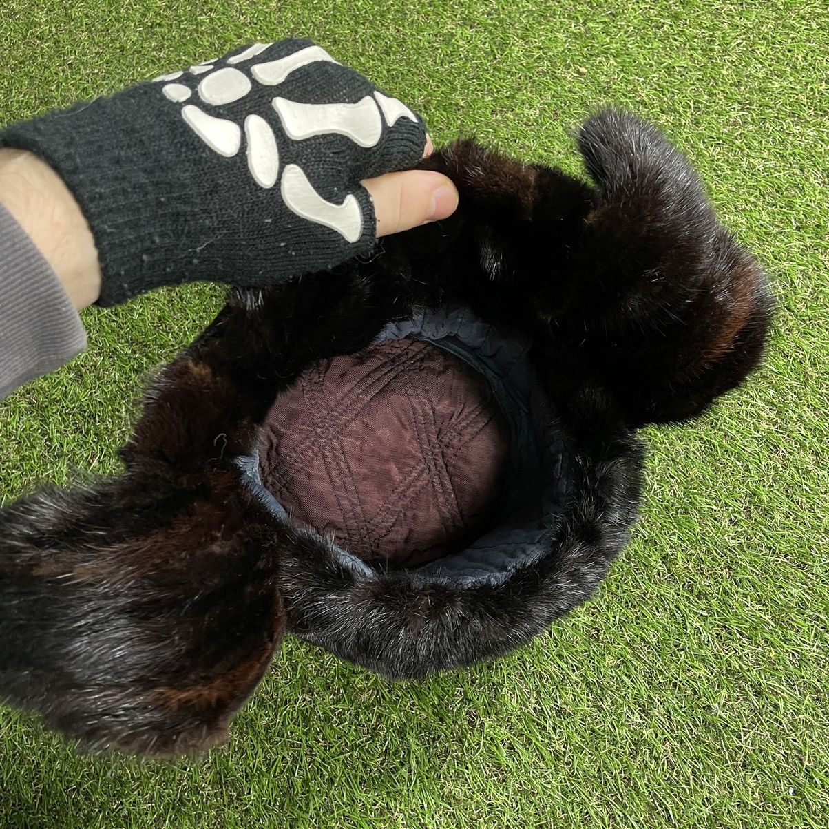 Vintage Vintage Y2K Fuzzy Black Furry Beanie Alt Ushanka Logo OS Size ONE SIZE - 5 Thumbnail