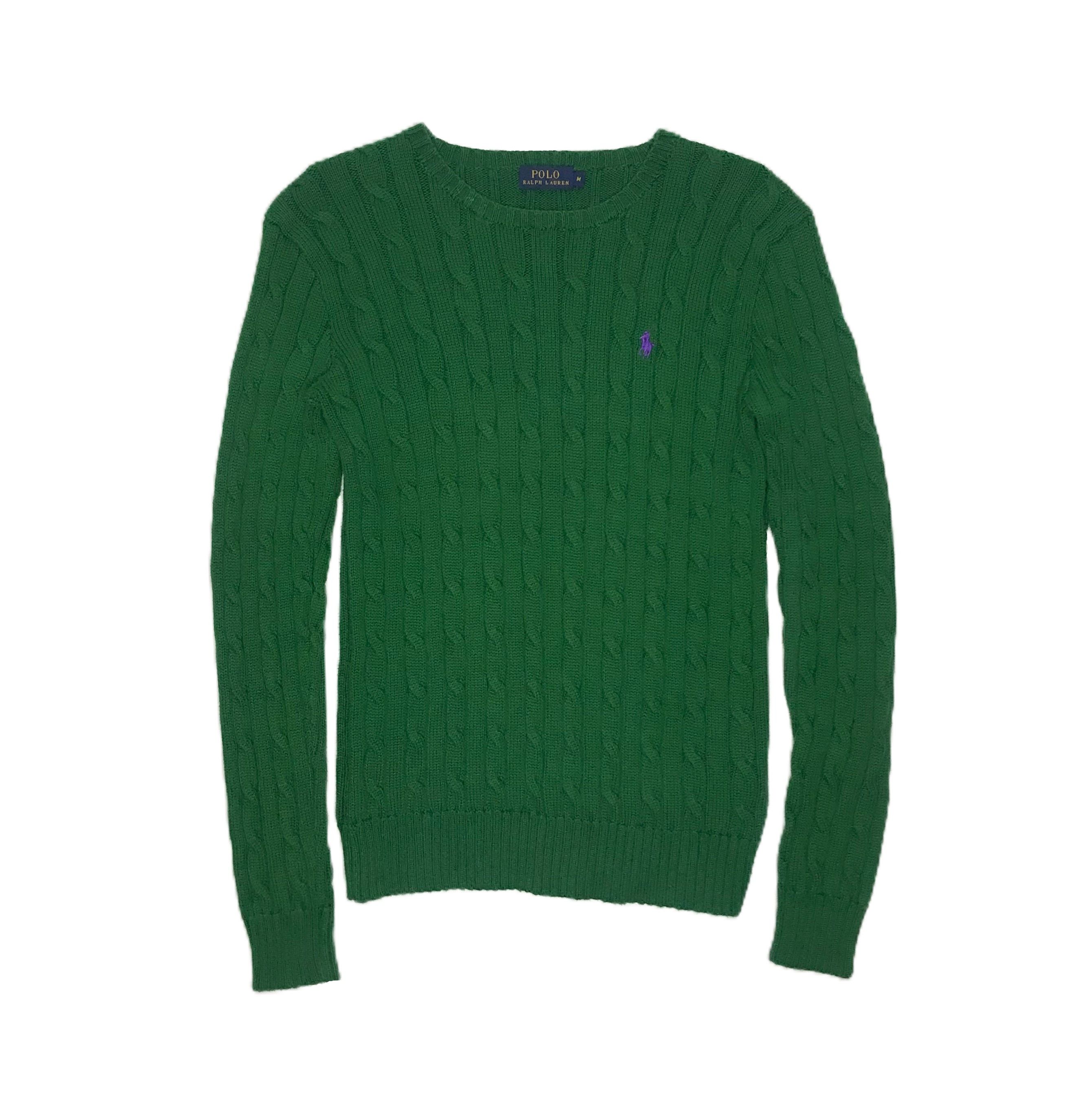 Polo Ralph Lauren Polo Ralph Lauren Womens Cable Knit Sweater Sz M Green Size M / US 6-8 / IT 42-44 - 1 Thumbnail