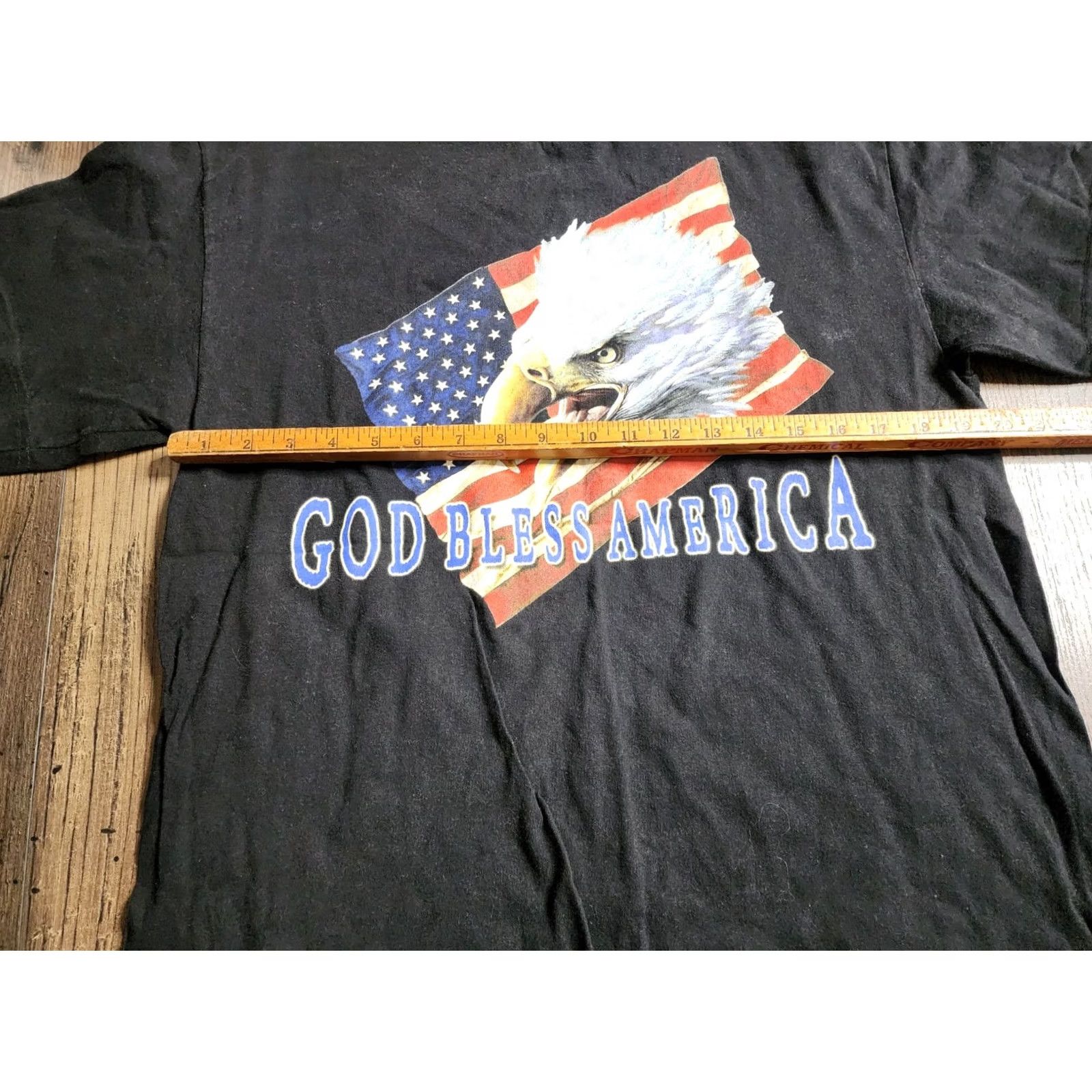 Vintage VINTAGE Unbranded T-Shirt Men L Black American Eagle Flag God Bless America USA Patriotic Shirt Graphic Print Crew Neck Short Sleeve 100% Cotton Size US L / EU 52-54 / 3 - 3 Thumbnail
