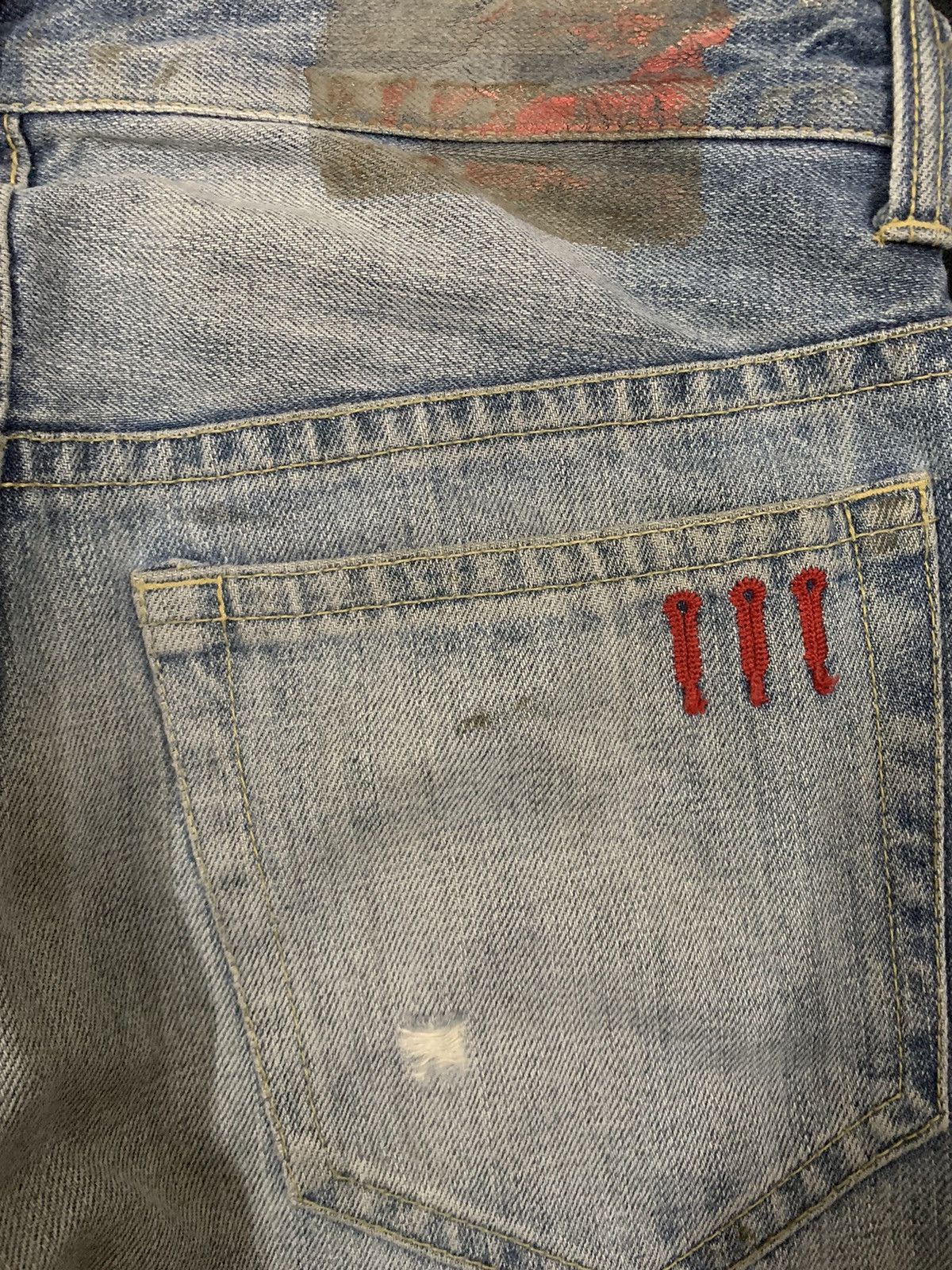 Beams Plus Vintage Japanese Brand Beams Patched Distressed Grunge Jeans Size US 29 - 13 Thumbnail