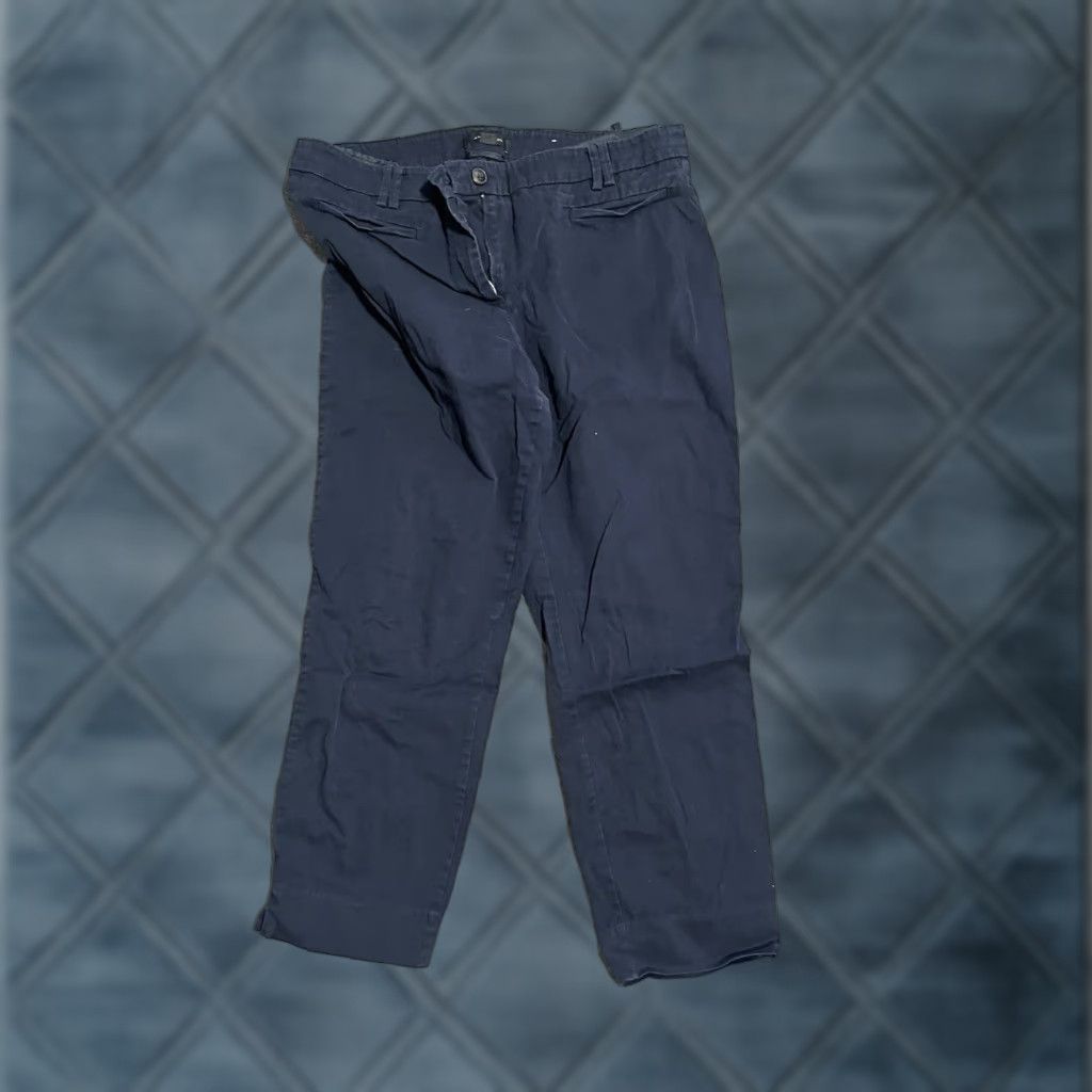 Ann Taylor Ann Taylor Capri Pants Women 10 Navy Blue Stretch Cropped Capris Pockets Regular Size 32" / US 10 / IT 46 - 1 Thumbnail