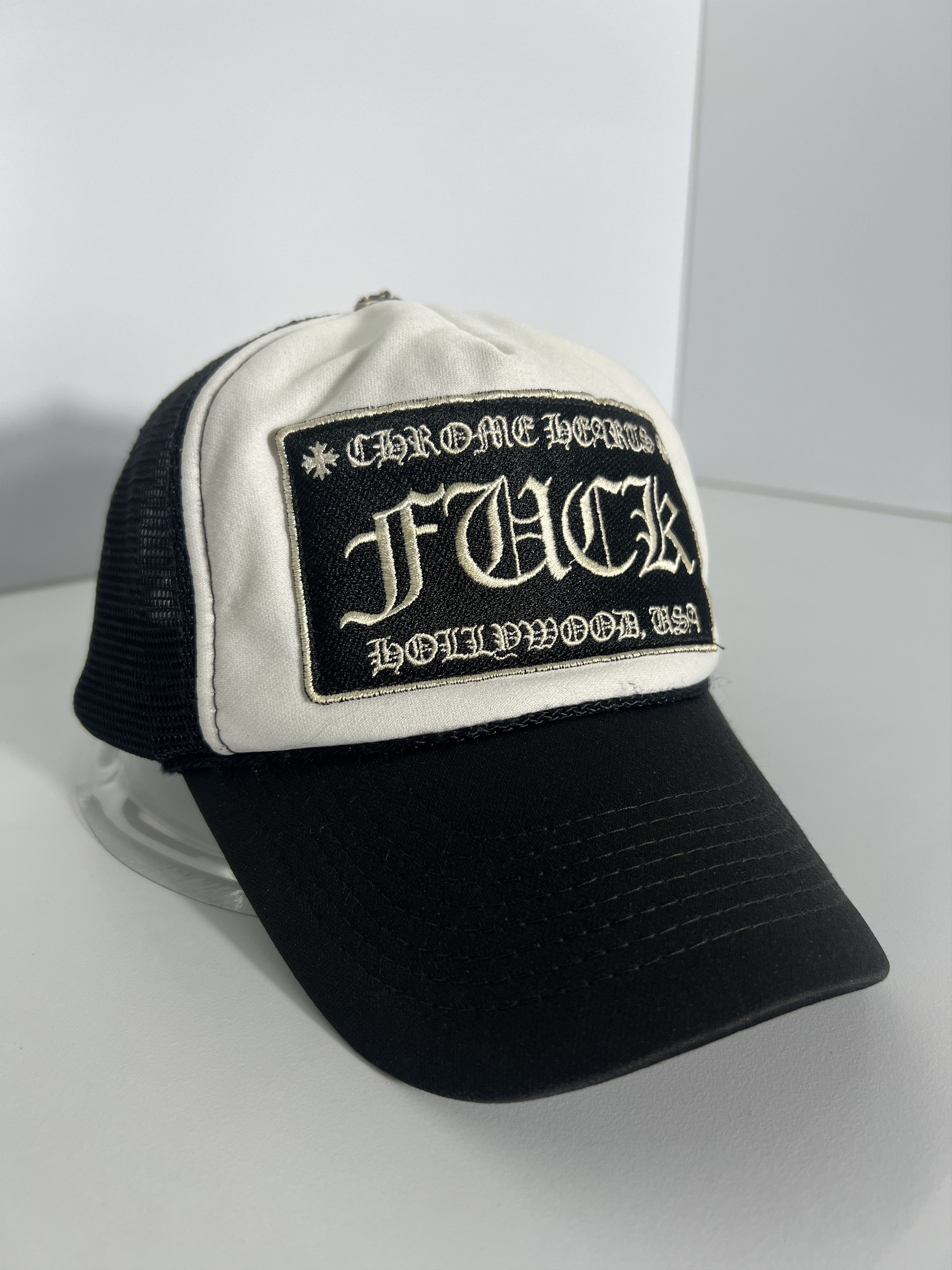 Chrome Hearts Chrome Hearts F*CK Hollywood Trucker Hat Silver Button Size ONE SIZE - 3 Thumbnail