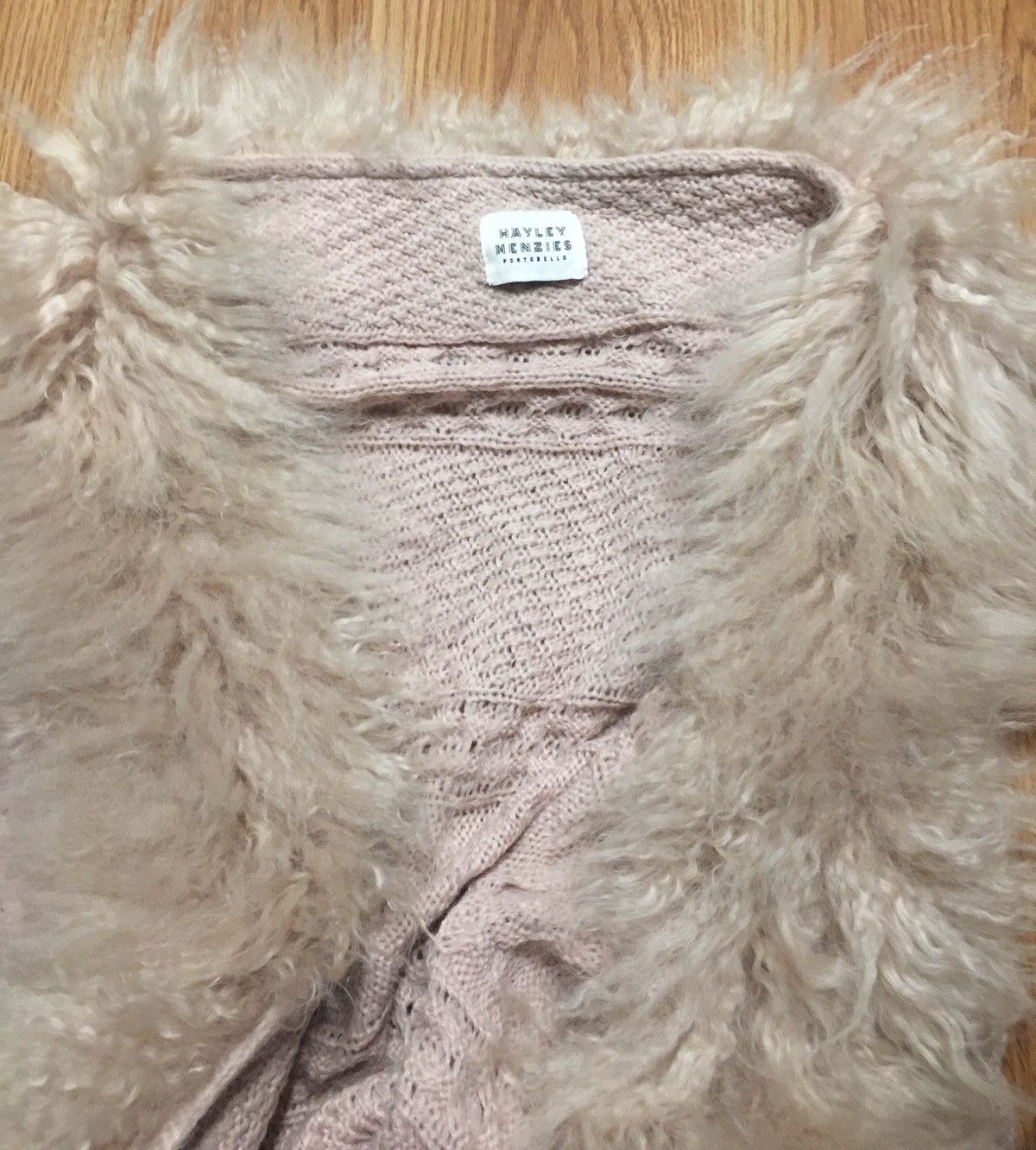 Designer Hayley Menzies Alpaca Knit FurTrim Long Cardigan Sweater Size ONE SIZE - 9 Thumbnail