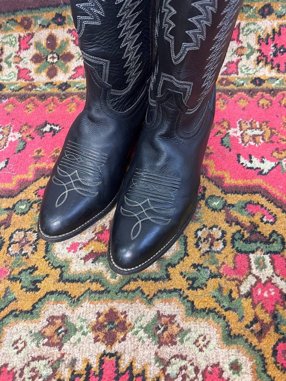 Vintage × Western Rise 90s Vintage Leather Cowboy Boots Western shoes USA Size US 10 / EU 43 - 4 Thumbnail