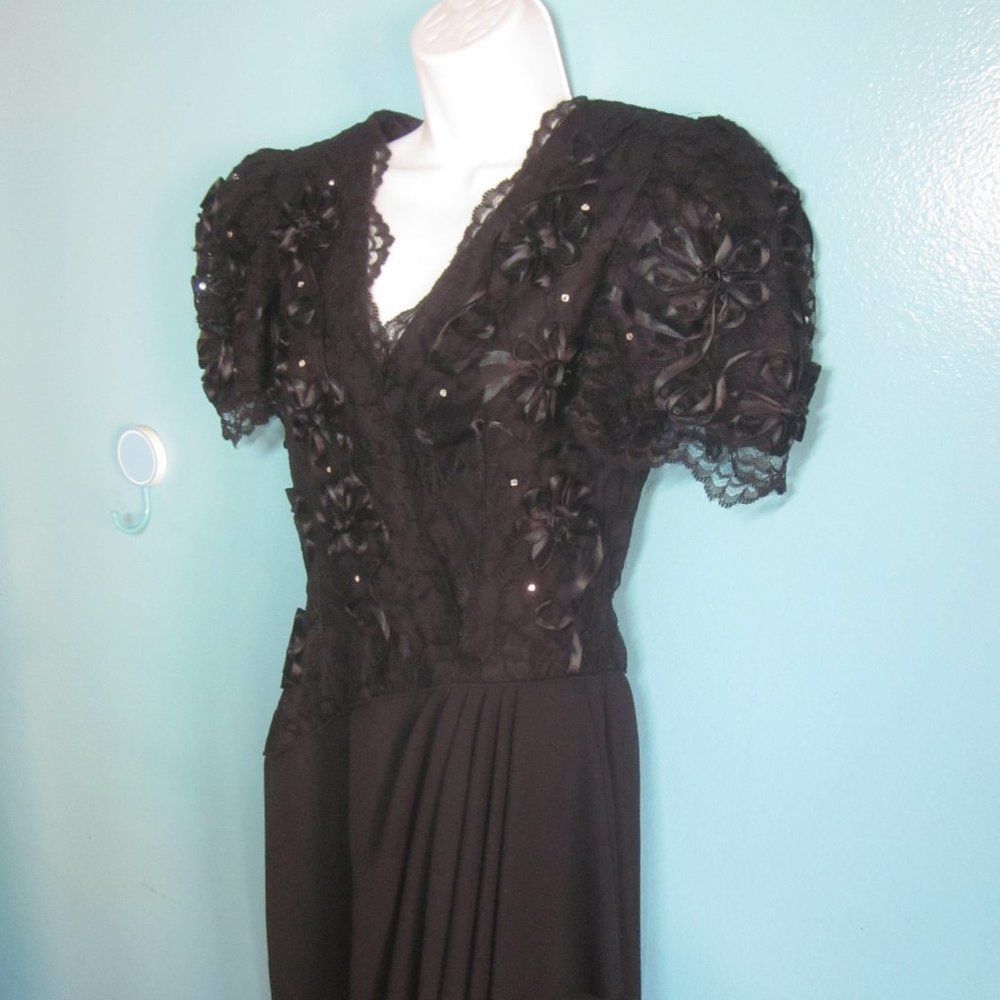 Fay Leslie Fay Evening Dress Size 4 Vintage 80's Size XS / US 0-2 / IT 36-38 - 4 Thumbnail